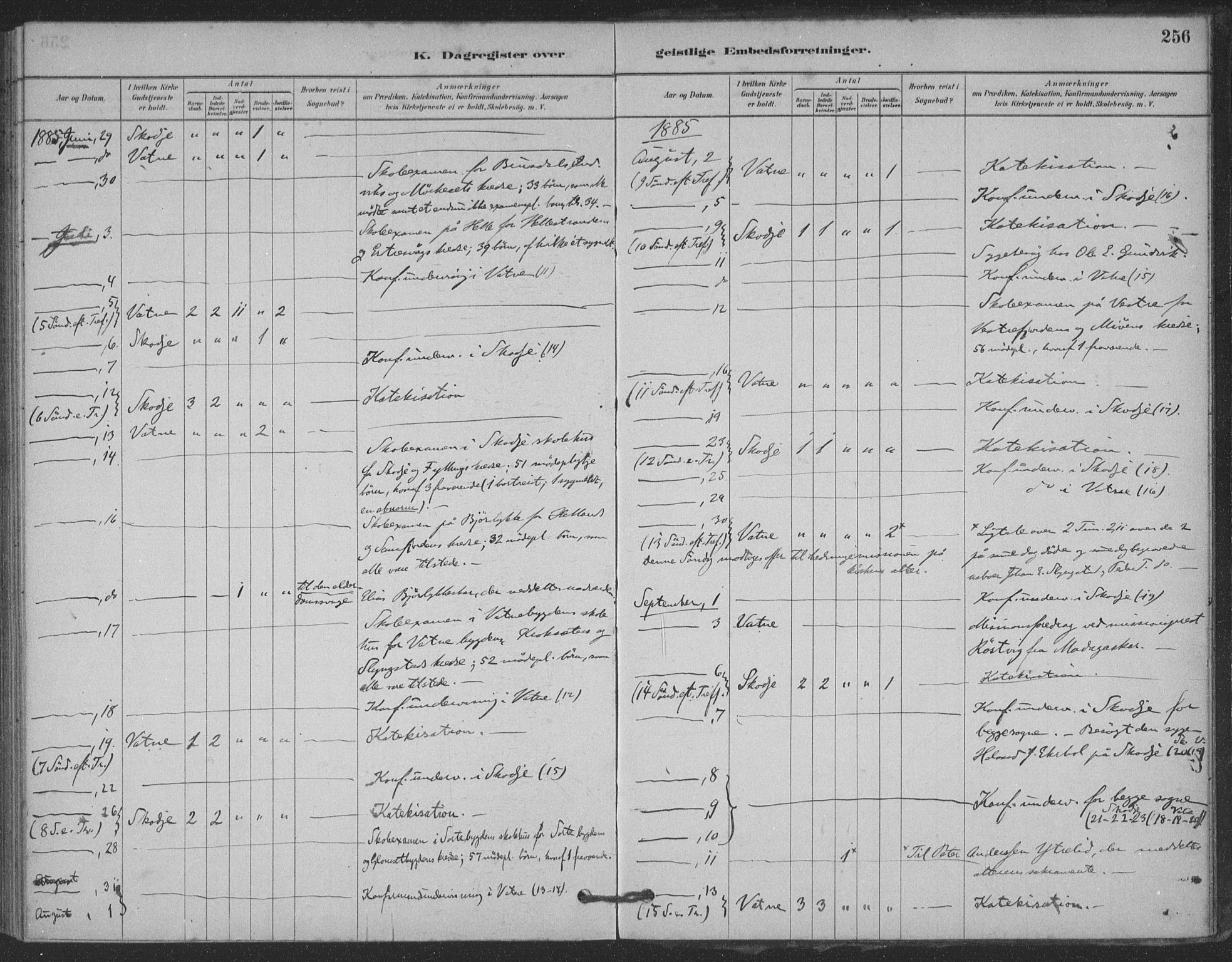 Ministerialprotokoller, klokkerbøker og fødselsregistre - Møre og Romsdal, AV/SAT-A-1454/524/L0356: Ministerialbok nr. 524A08, 1880-1899, s. 256