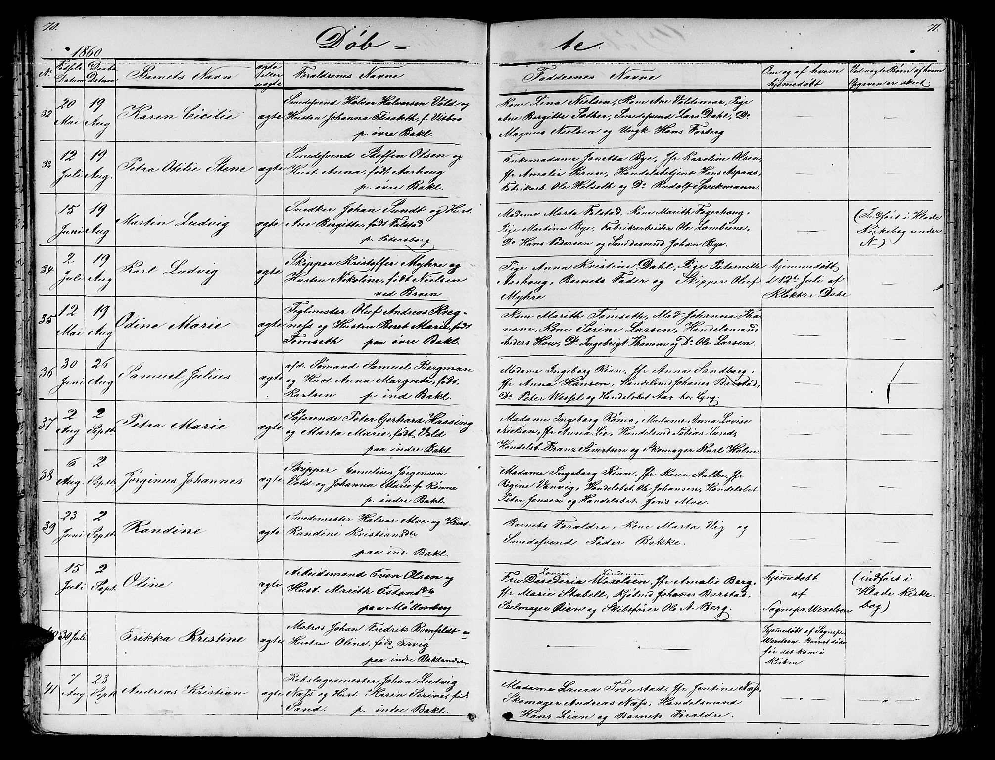 Ministerialprotokoller, klokkerbøker og fødselsregistre - Sør-Trøndelag, SAT/A-1456/604/L0219: Klokkerbok nr. 604C02, 1851-1869, s. 70-71