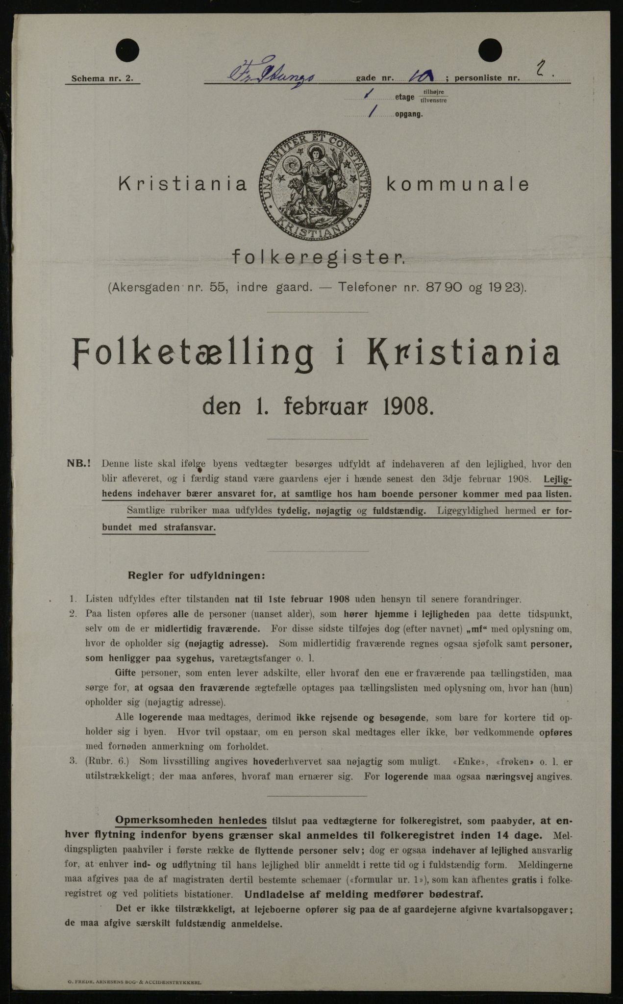 OBA, Kommunal folketelling 1.2.1908 for Kristiania kjøpstad, 1908, s. 24048