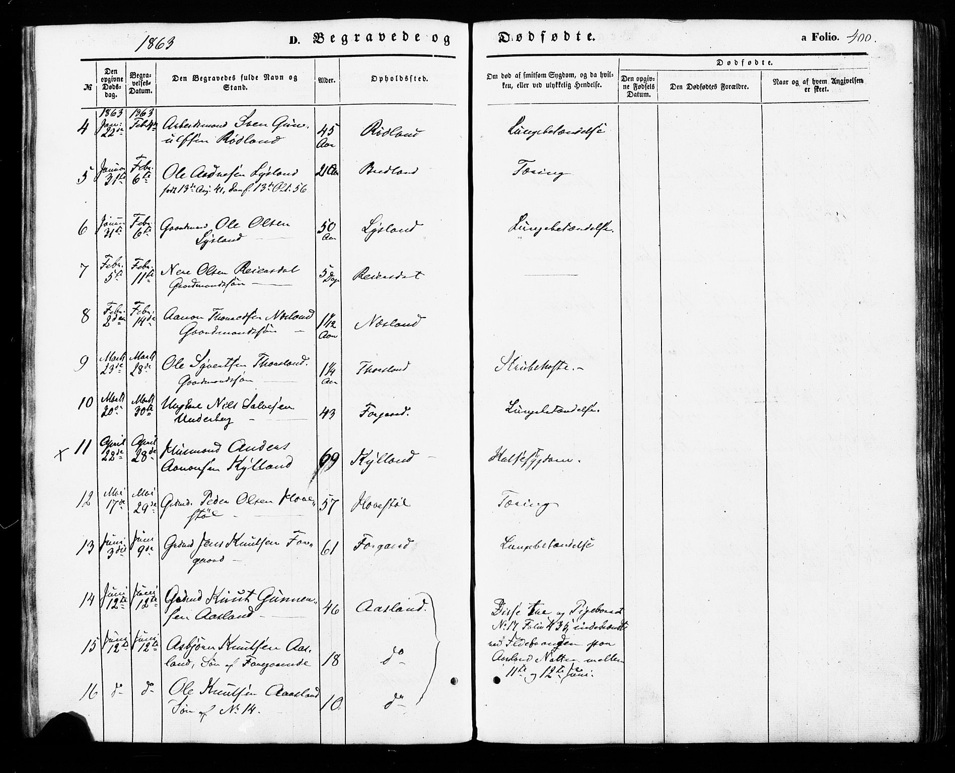 Åseral sokneprestkontor, AV/SAK-1111-0051/F/Fa/L0002: Ministerialbok nr. A 2, 1854-1884, s. 400