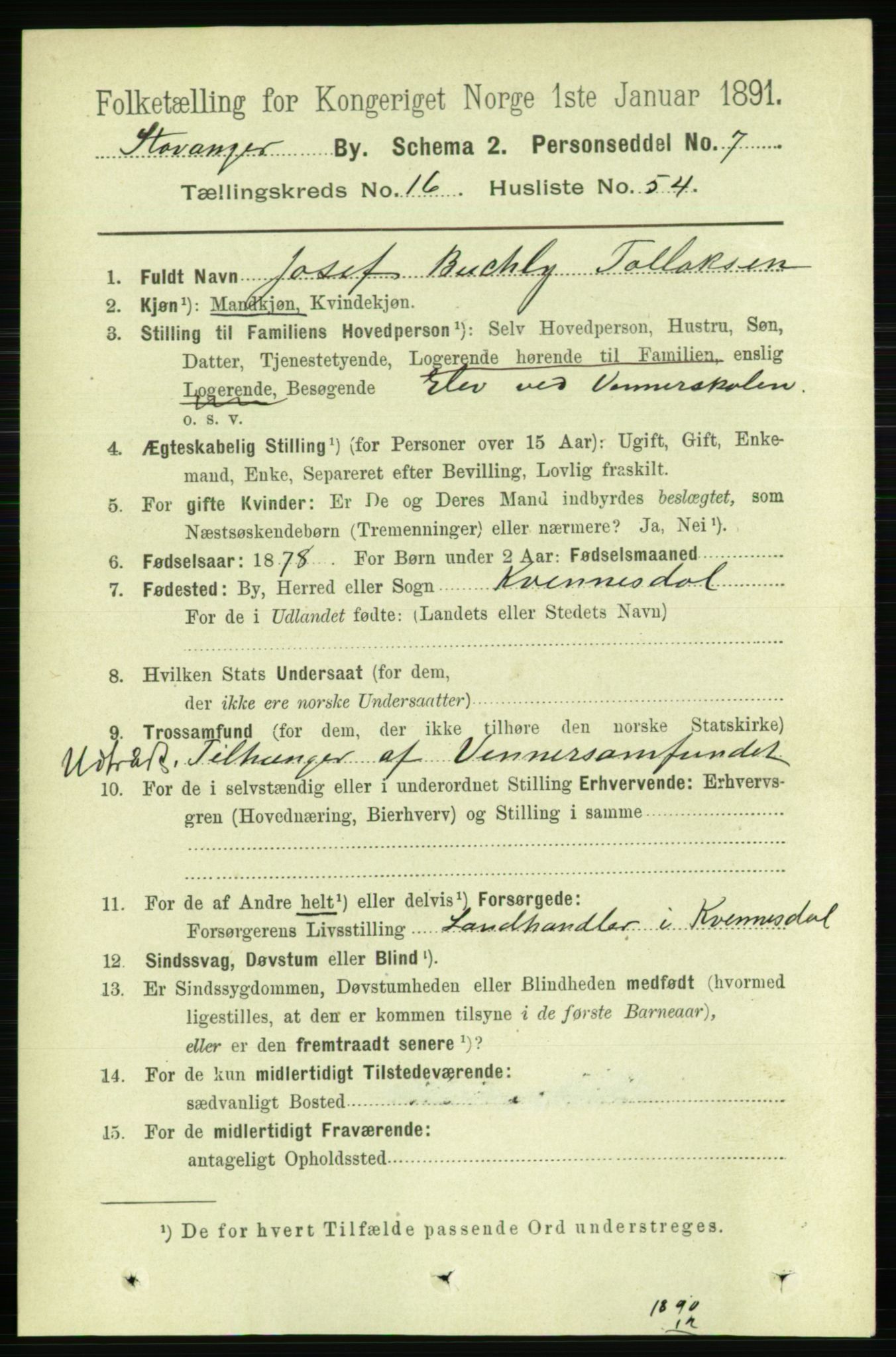 RA, Folketelling 1891 for 1103 Stavanger kjøpstad, 1891, s. 19356