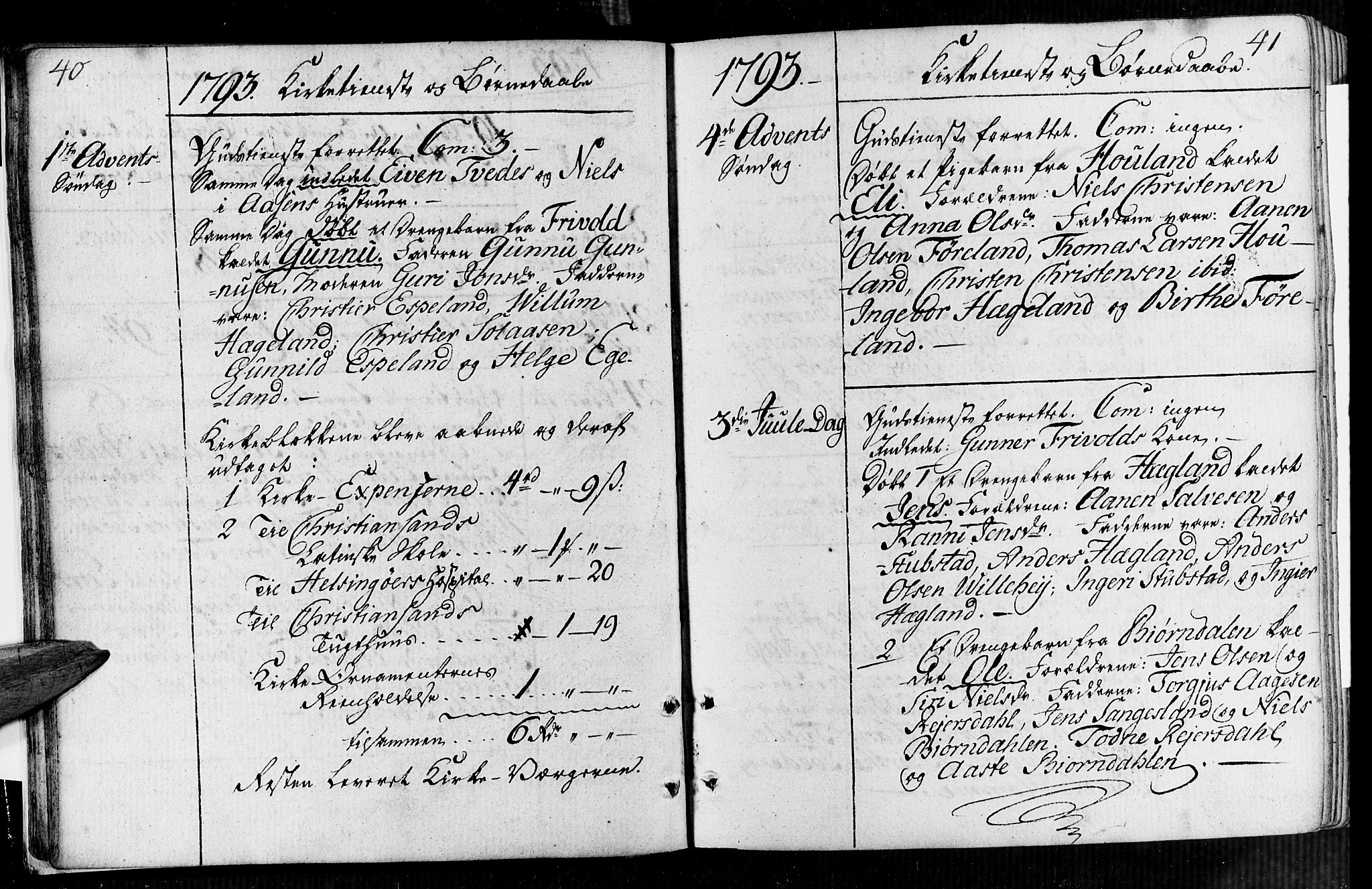Vennesla sokneprestkontor, AV/SAK-1111-0045/Fa/Faa/L0002: Ministerialbok nr. A 2, 1785-1834, s. 40-41
