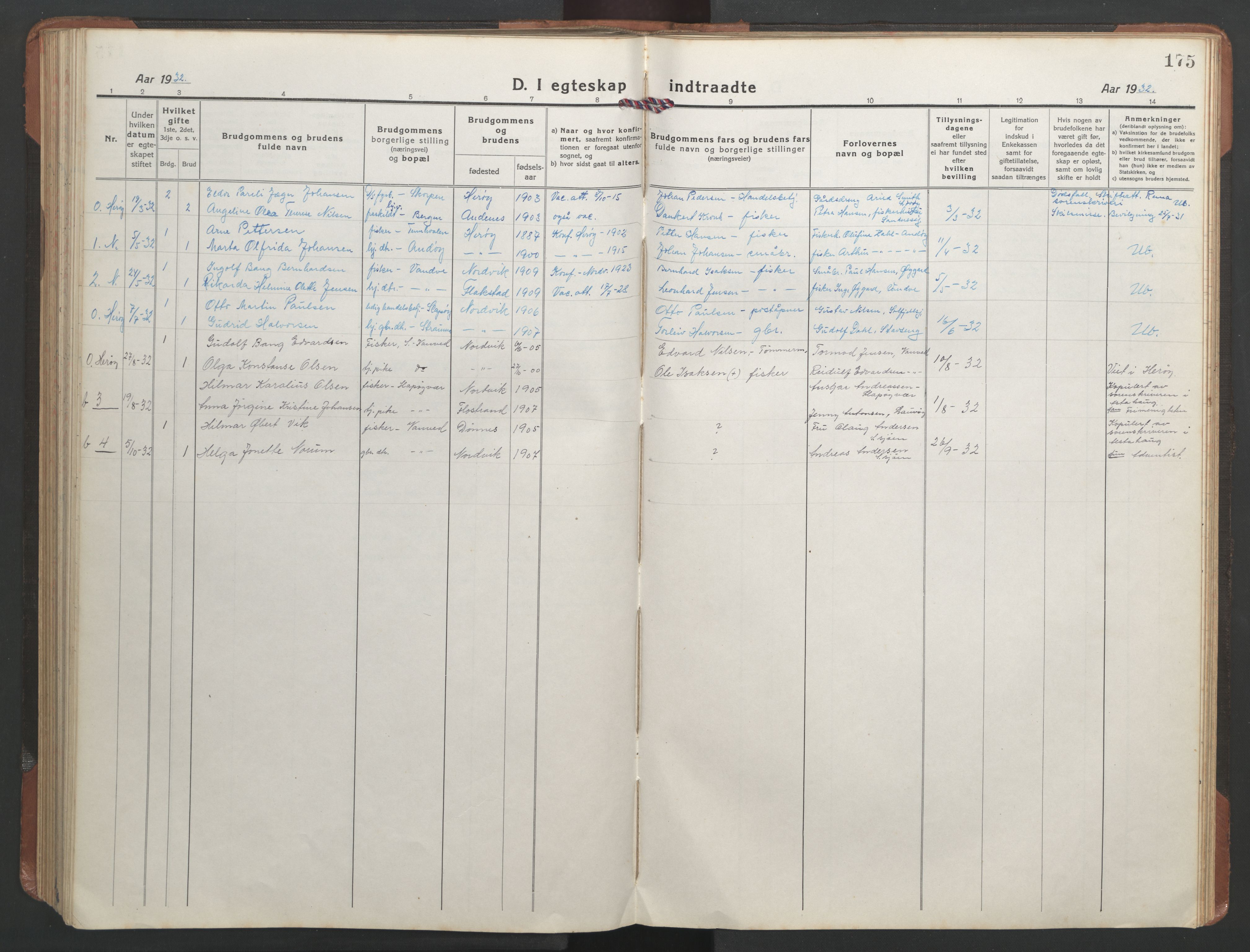 Ministerialprotokoller, klokkerbøker og fødselsregistre - Nordland, AV/SAT-A-1459/836/L0539: Klokkerbok nr. 836C03, 1917-1949, s. 175