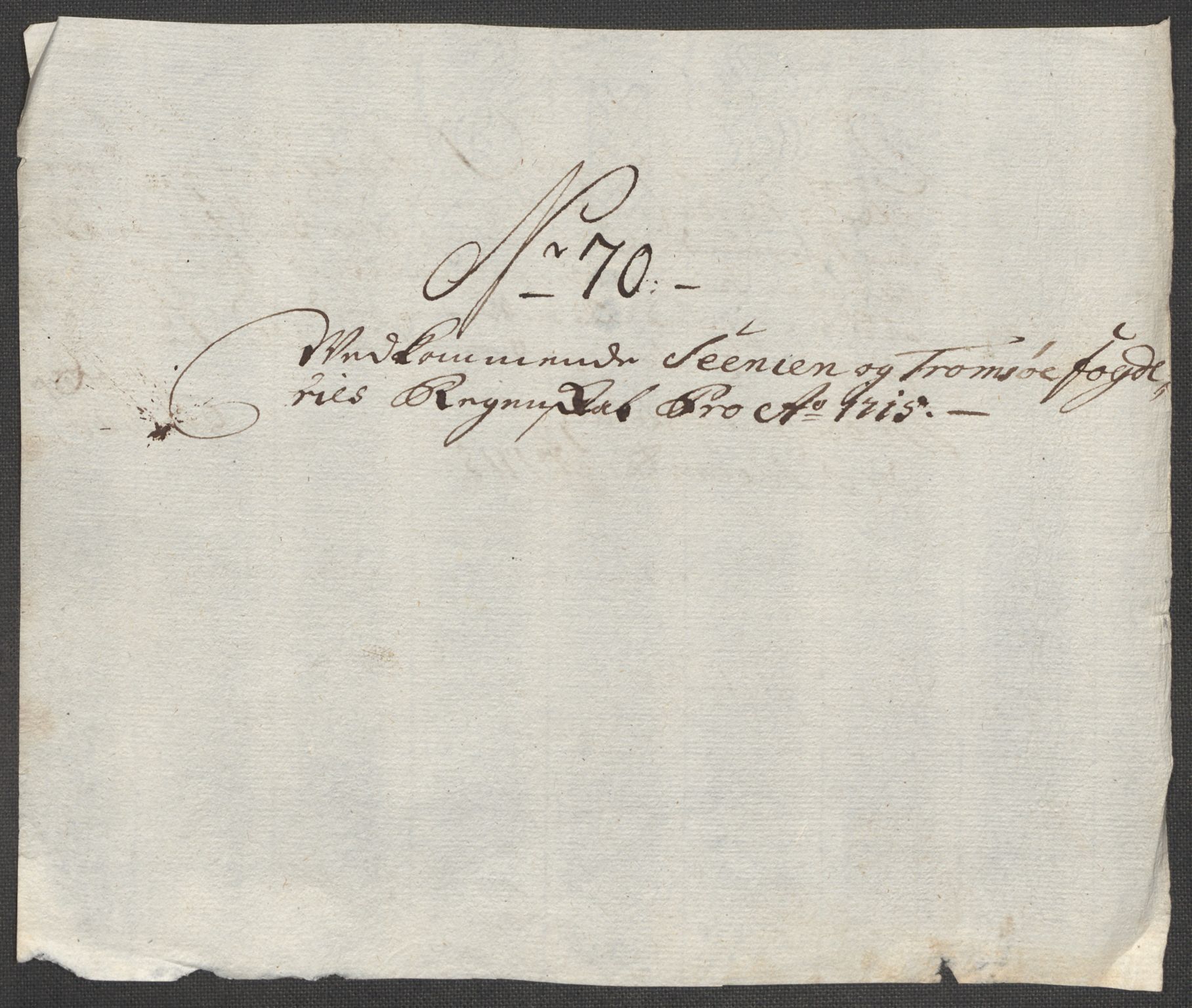 Rentekammeret inntil 1814, Reviderte regnskaper, Fogderegnskap, AV/RA-EA-4092/R68/L4761: Fogderegnskap Senja og Troms, 1715, s. 300