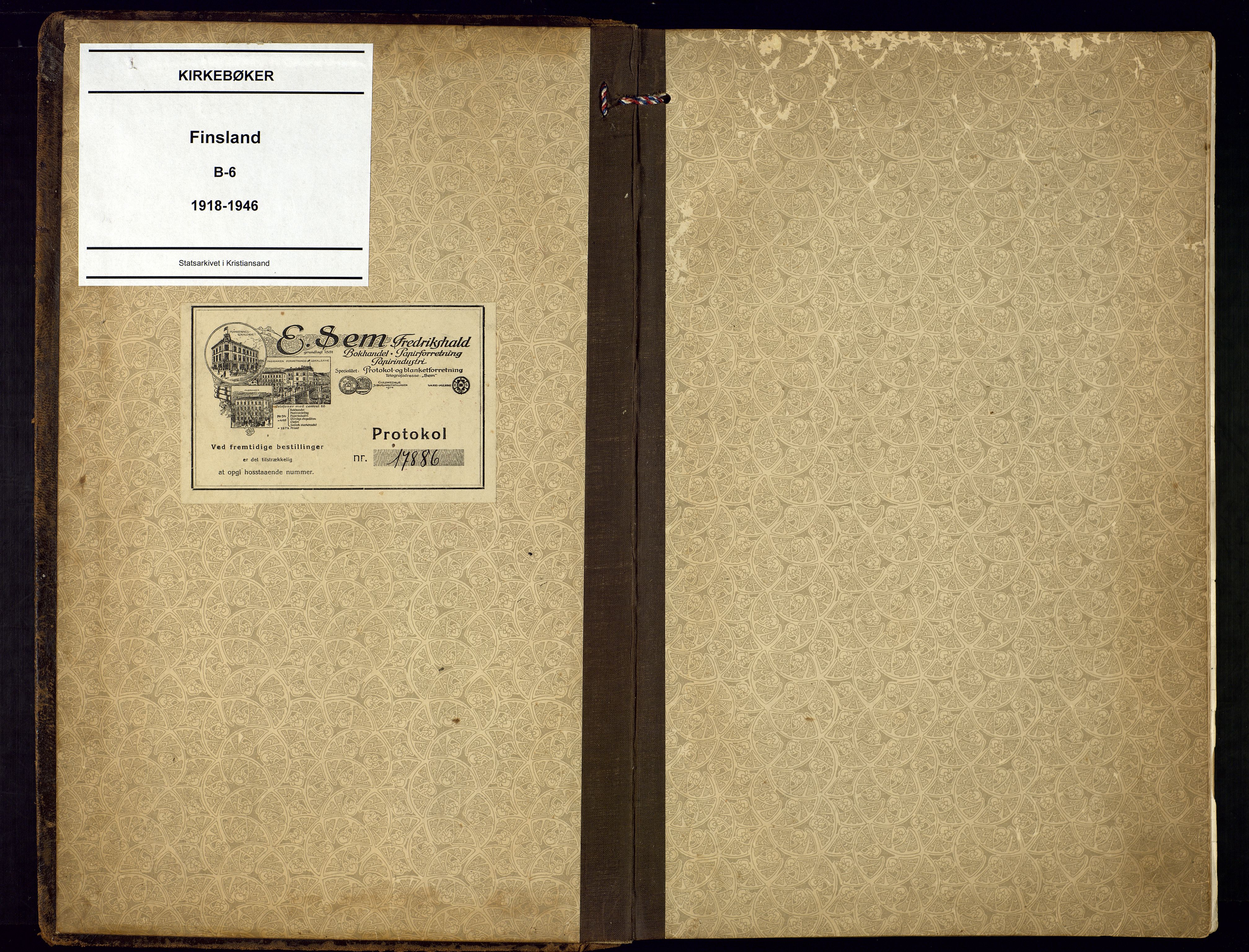 Bjelland sokneprestkontor, SAK/1111-0005/F/Fb/Fbb/L0006: Klokkerbok nr. B-6, 1918-1946