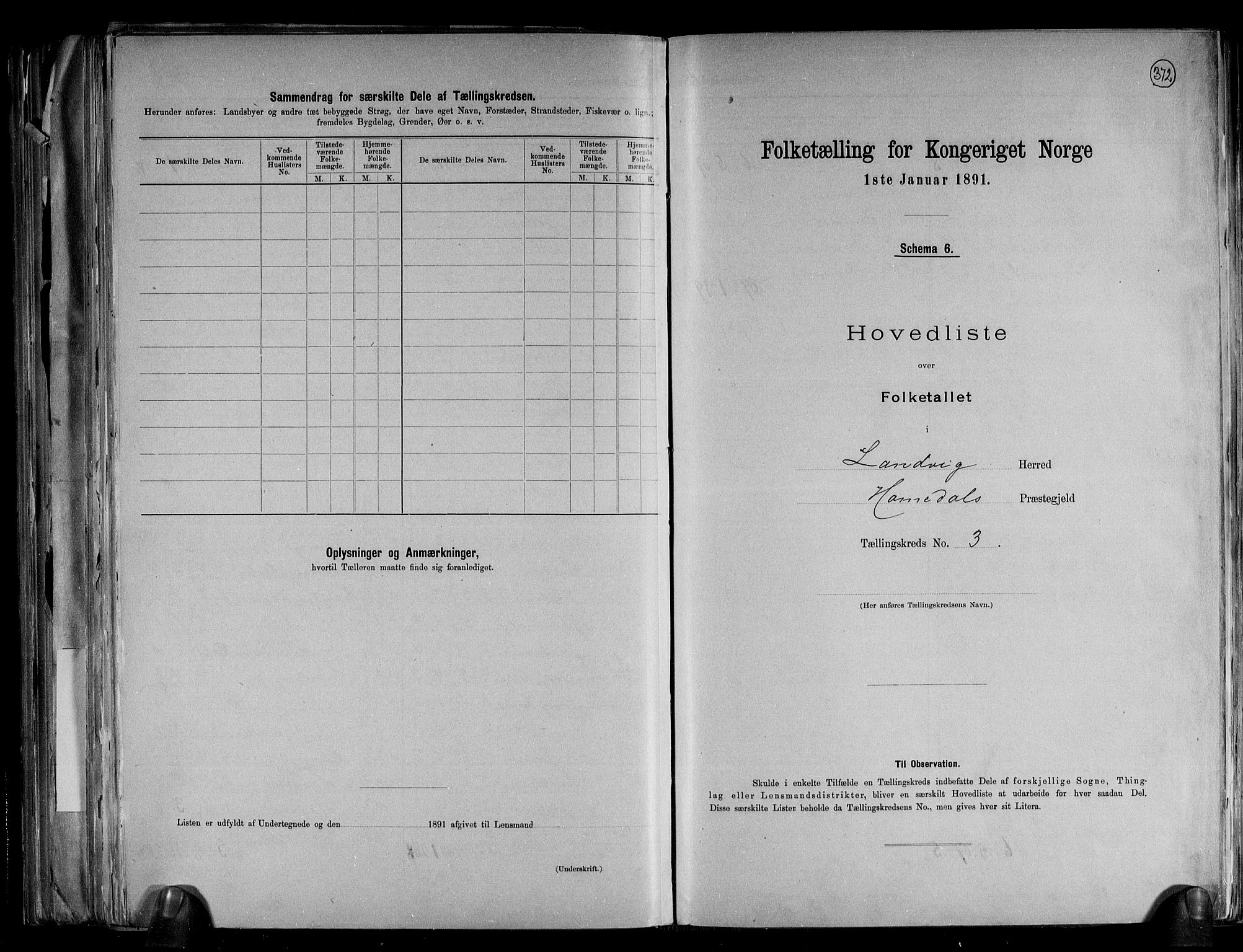 RA, Folketelling 1891 for 0924 Landvik herred, 1891, s. 11