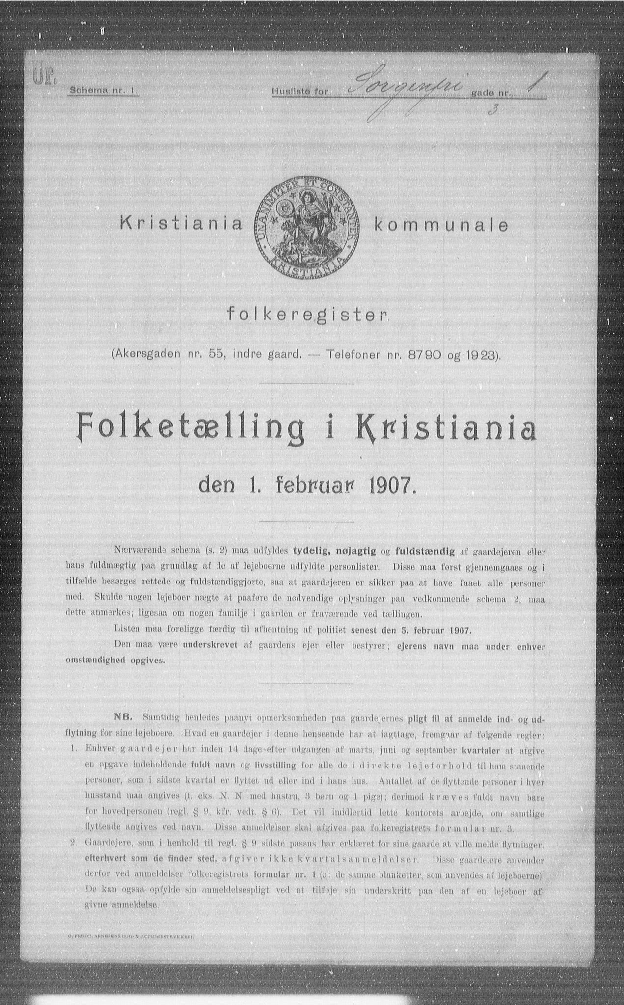 OBA, Kommunal folketelling 1.2.1907 for Kristiania kjøpstad, 1907, s. 50980