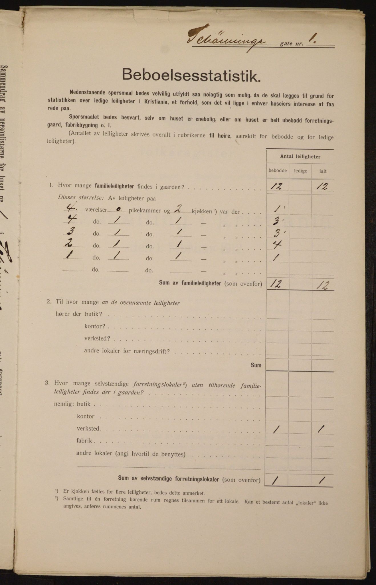 OBA, Kommunal folketelling 1.2.1912 for Kristiania, 1912, s. 93543