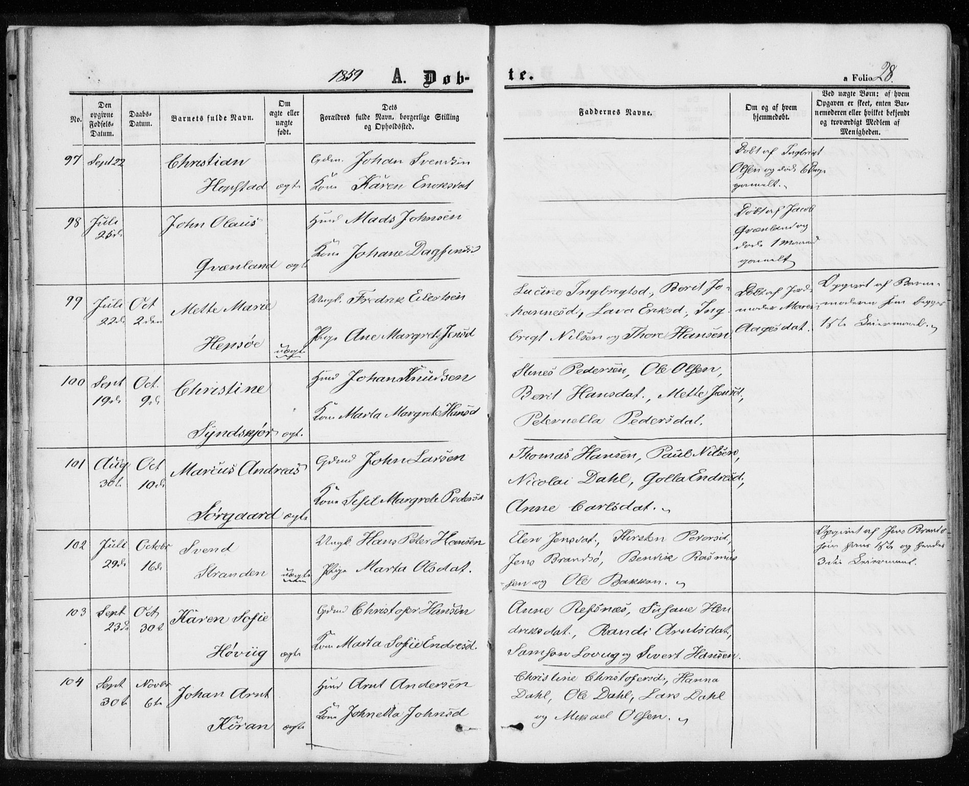 Ministerialprotokoller, klokkerbøker og fødselsregistre - Sør-Trøndelag, SAT/A-1456/657/L0705: Ministerialbok nr. 657A06, 1858-1867, s. 28
