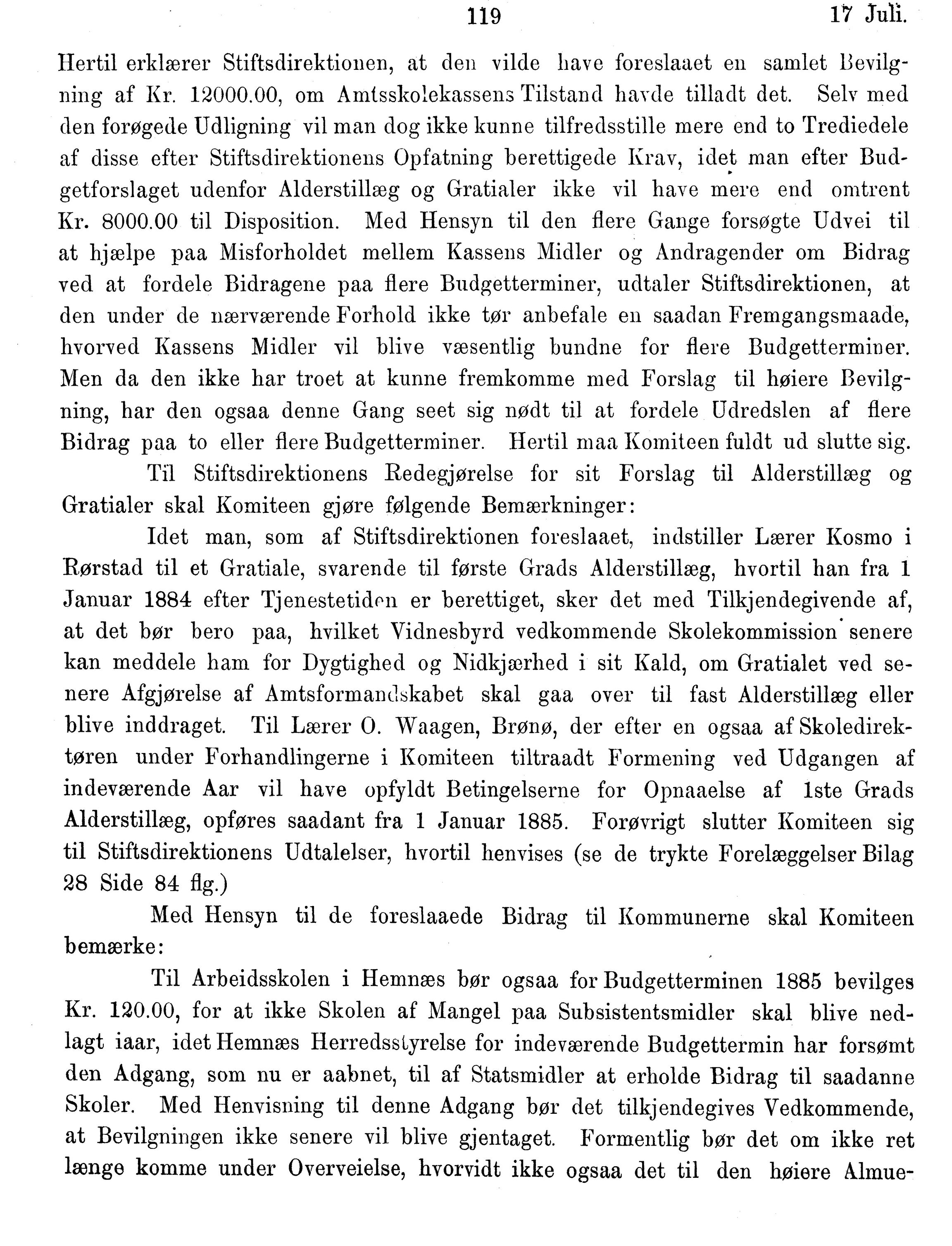 Nordland Fylkeskommune. Fylkestinget, AIN/NFK-17/176/A/Ac/L0014: Fylkestingsforhandlinger 1881-1885, 1881-1885