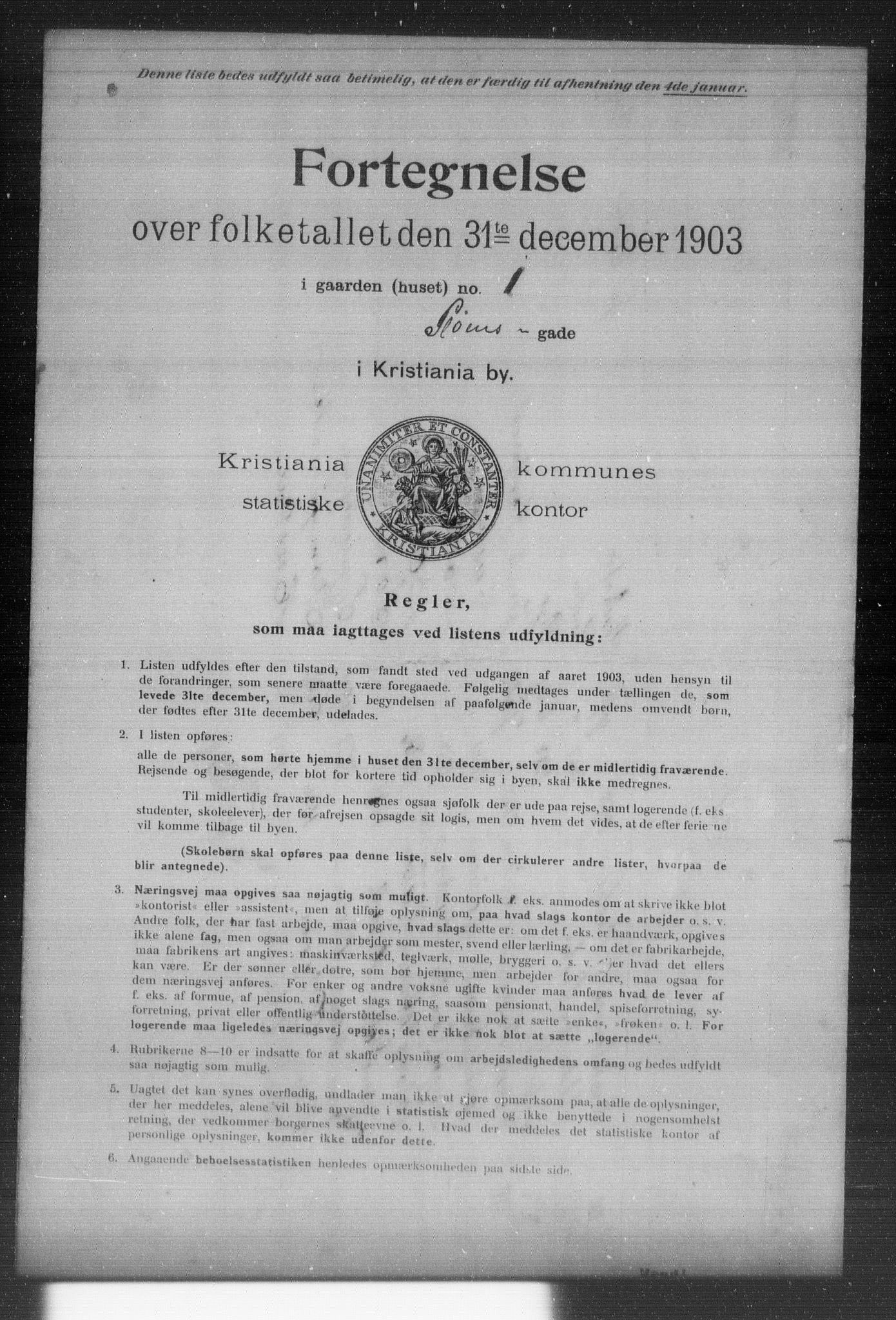 OBA, Kommunal folketelling 31.12.1903 for Kristiania kjøpstad, 1903, s. 15869