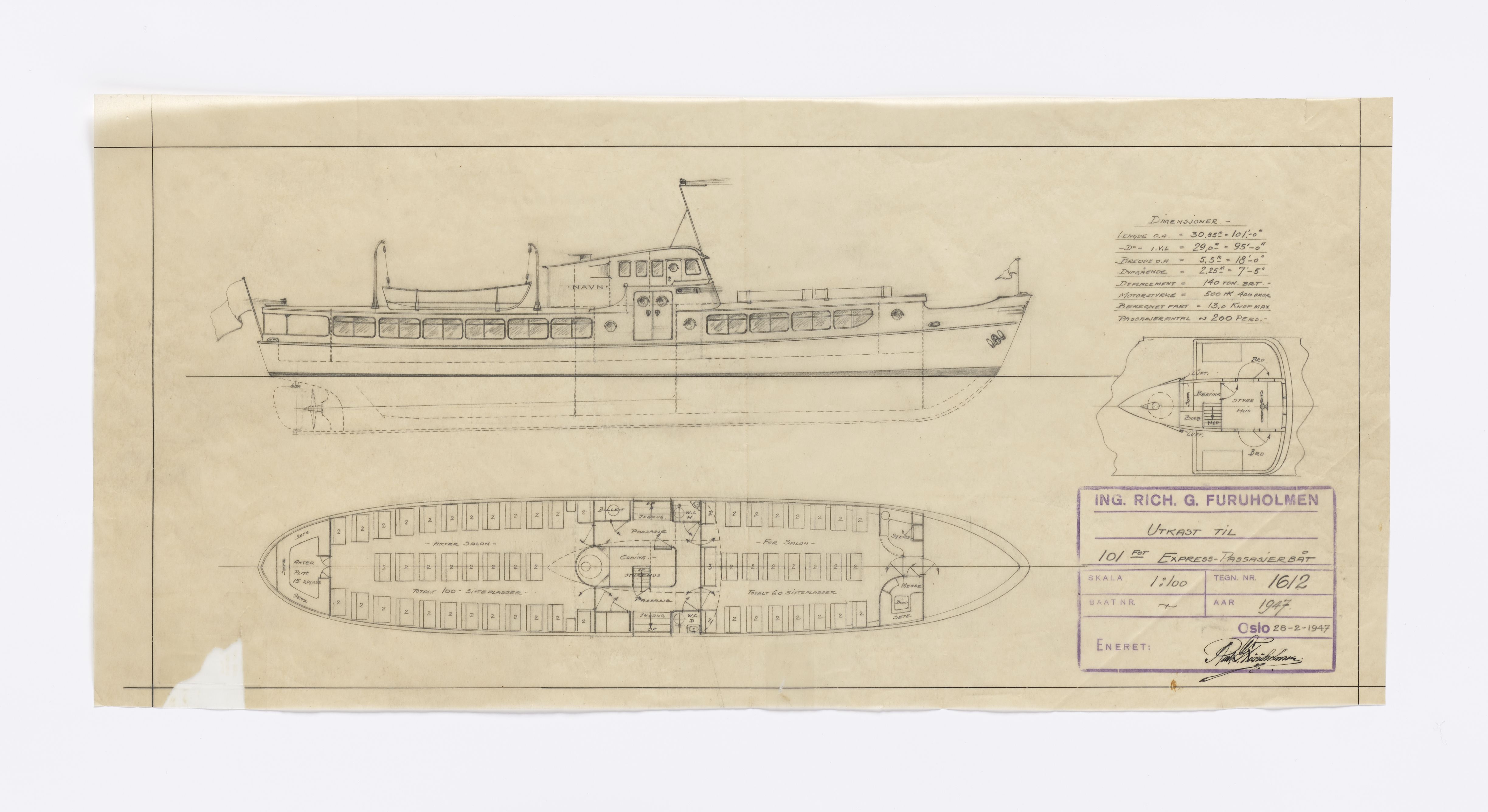 Furuholmen & Scheen, AFM/OM-1003/T/Ta/L0001/0001: Passasjerkrysser / Furuholmen, 1926-1949