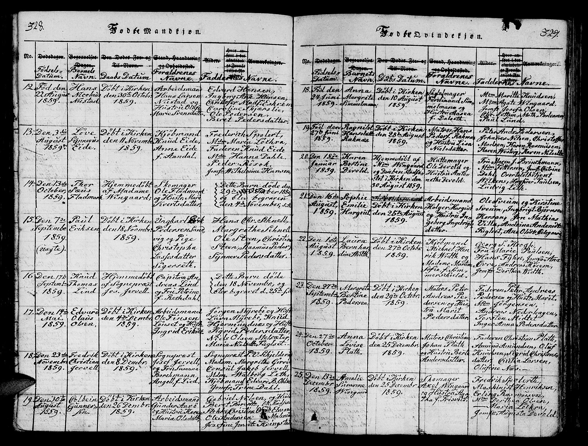 Ministerialprotokoller, klokkerbøker og fødselsregistre - Møre og Romsdal, AV/SAT-A-1454/558/L0700: Klokkerbok nr. 558C01, 1818-1868, s. 328-329