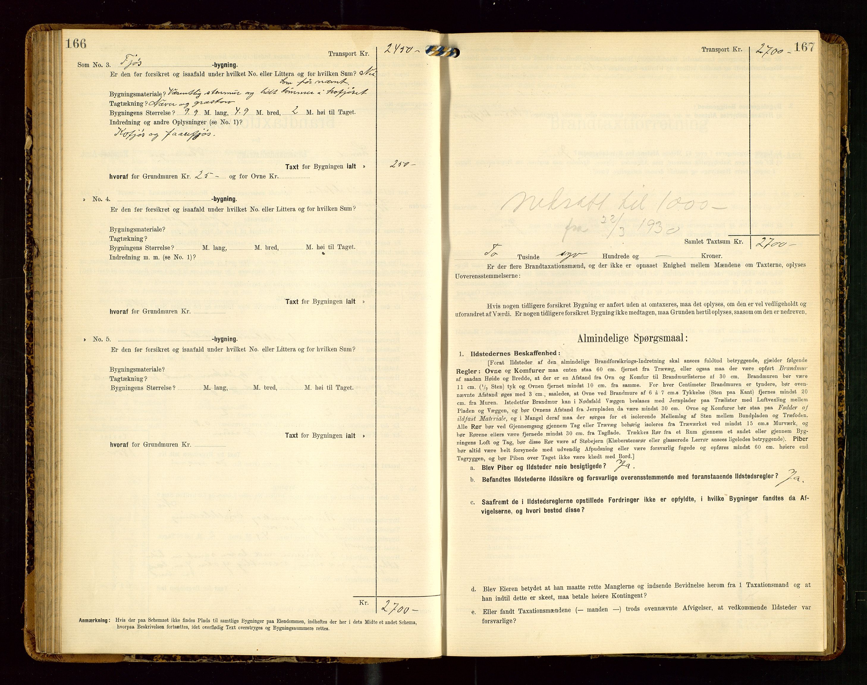 Lund lensmannskontor, AV/SAST-A-100303/Gob/L0002: "Brandtakstprotokol", 1908-1918, s. 166-167