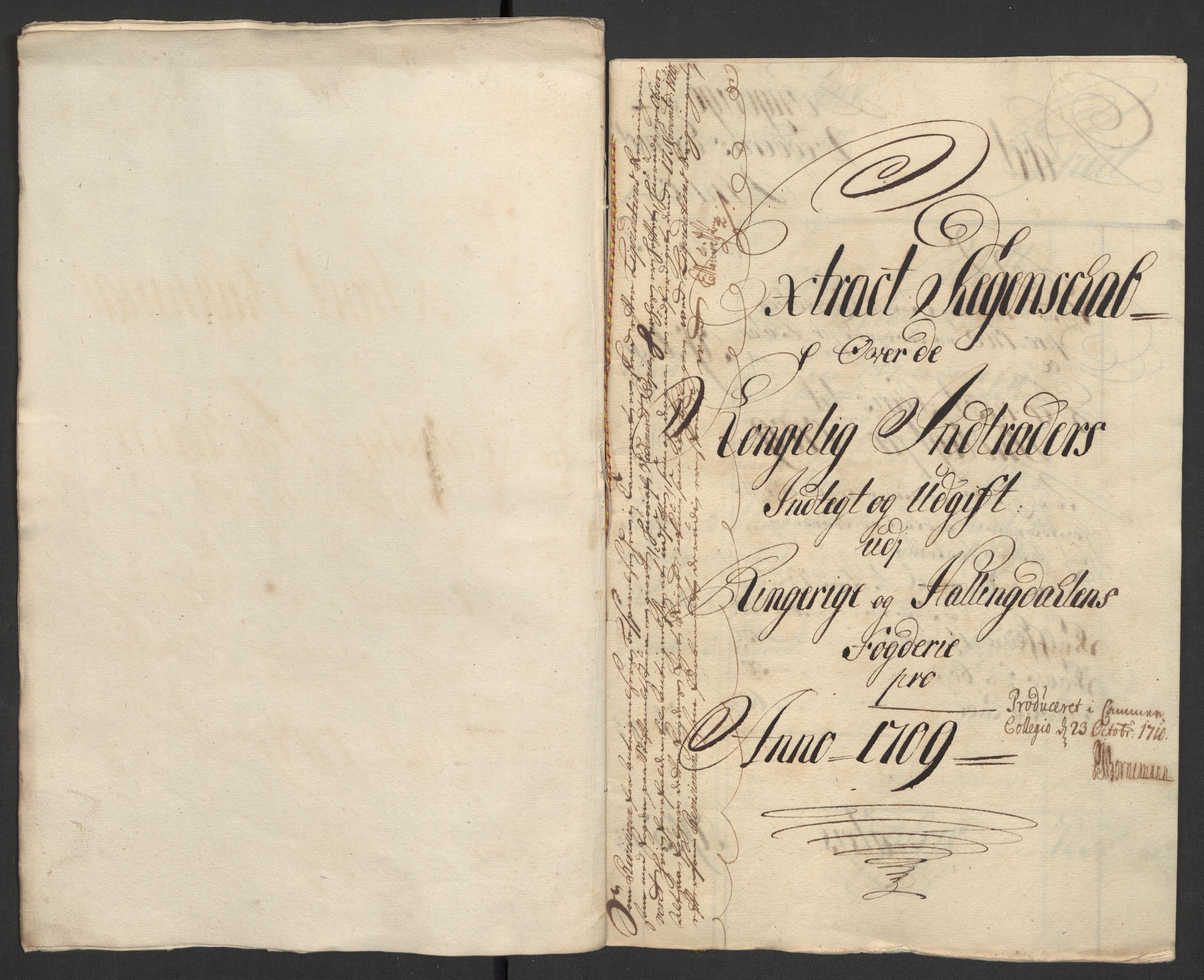 Rentekammeret inntil 1814, Reviderte regnskaper, Fogderegnskap, AV/RA-EA-4092/R23/L1468: Fogderegnskap Ringerike og Hallingdal, 1709-1710, s. 9