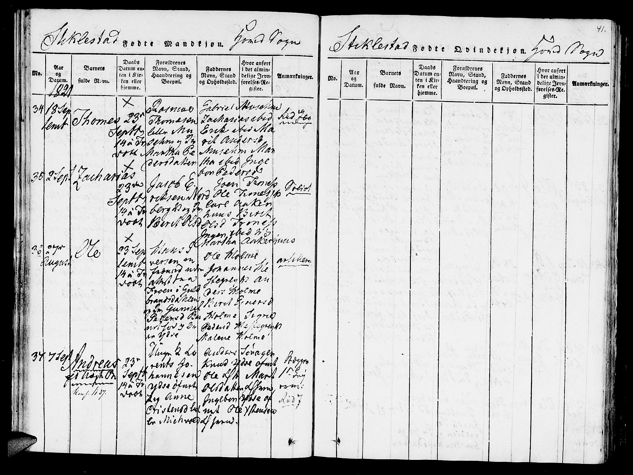 Ministerialprotokoller, klokkerbøker og fødselsregistre - Nord-Trøndelag, AV/SAT-A-1458/723/L0234: Ministerialbok nr. 723A05 /1, 1816-1840, s. 41