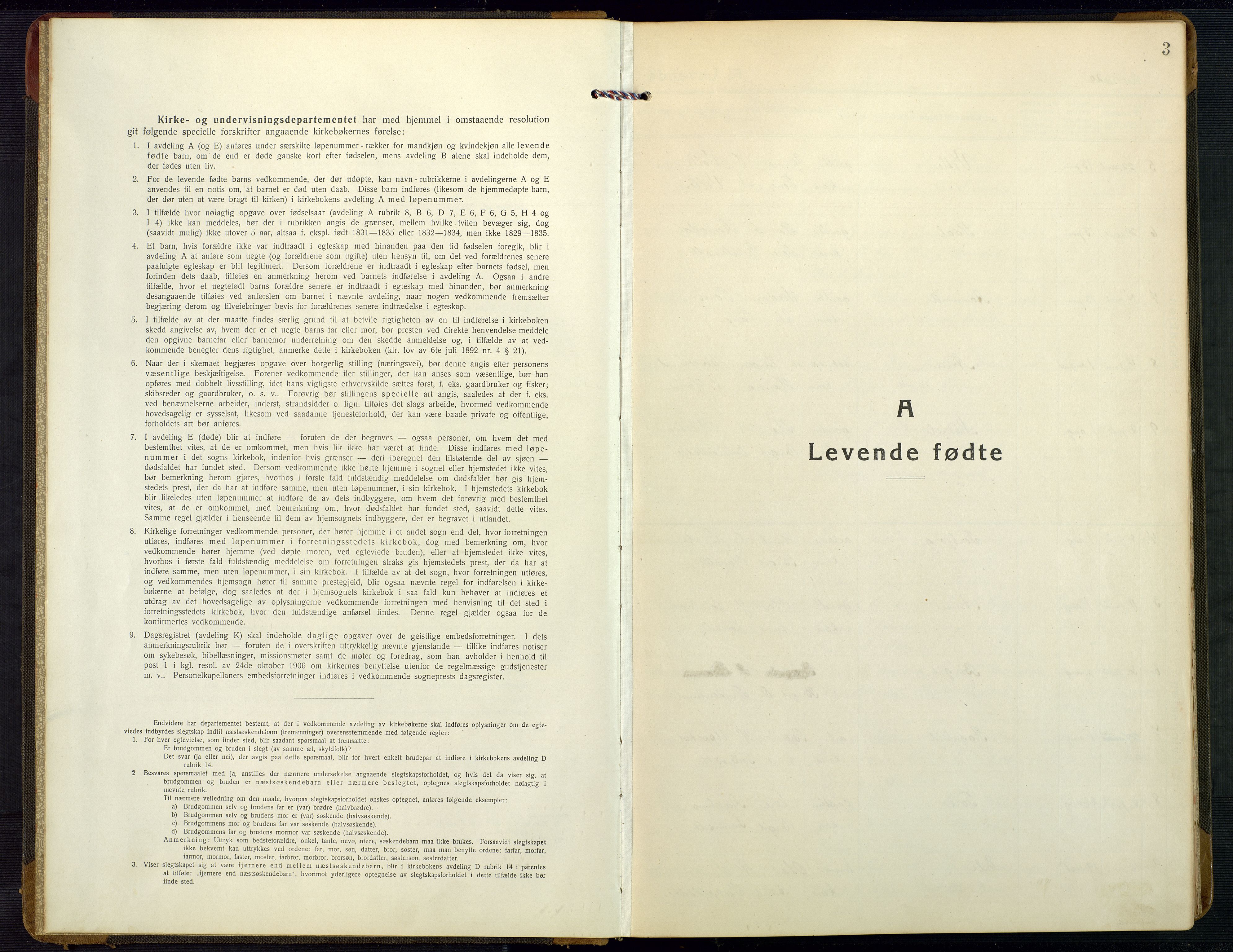 Bygland sokneprestkontor, SAK/1111-0006/F/Fb/Fbb/L0005: Klokkerbok nr. B 5, 1920-1955, s. 3