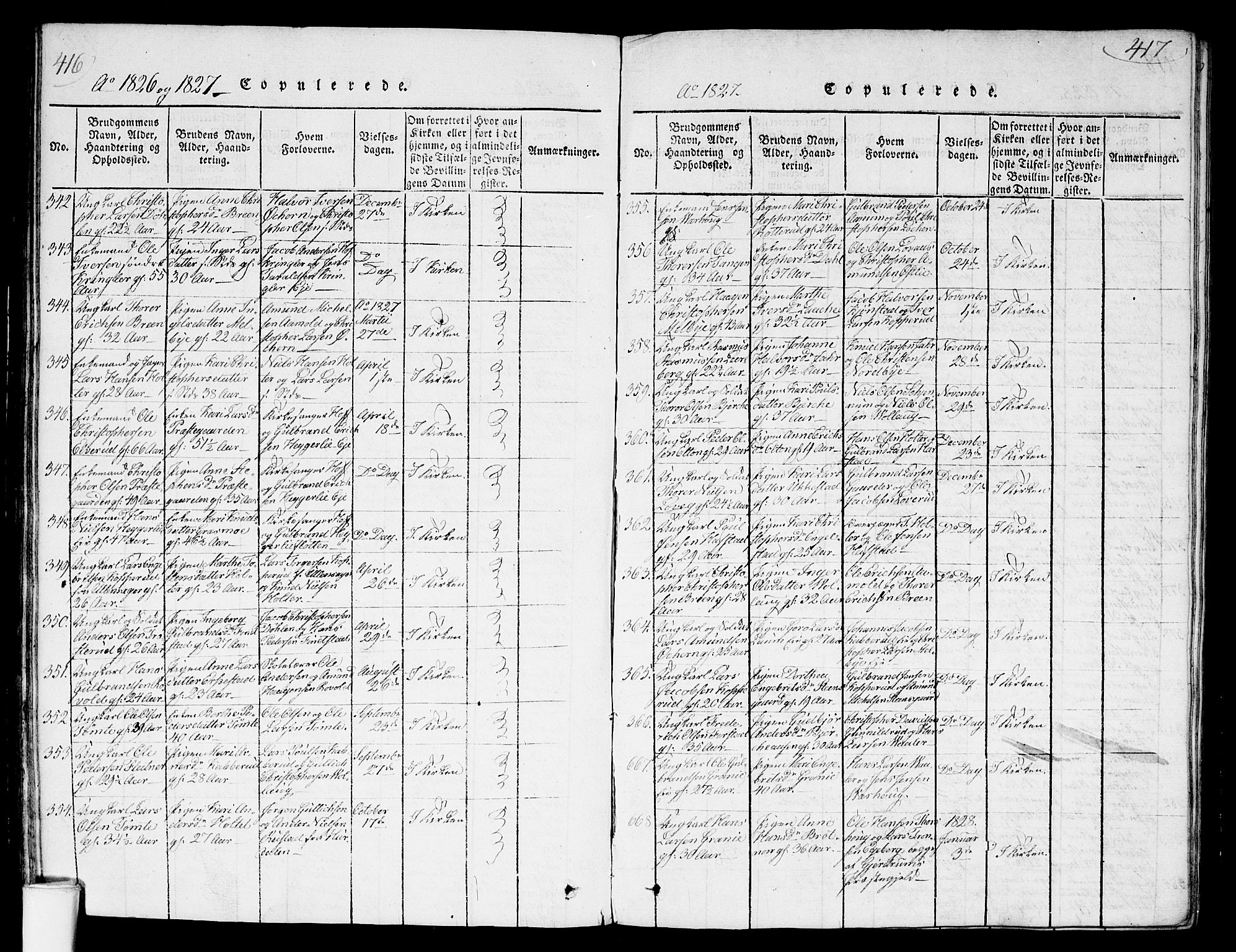 Nannestad prestekontor Kirkebøker, AV/SAO-A-10414a/G/Ga/L0001: Klokkerbok nr. I 1, 1815-1839, s. 416-417