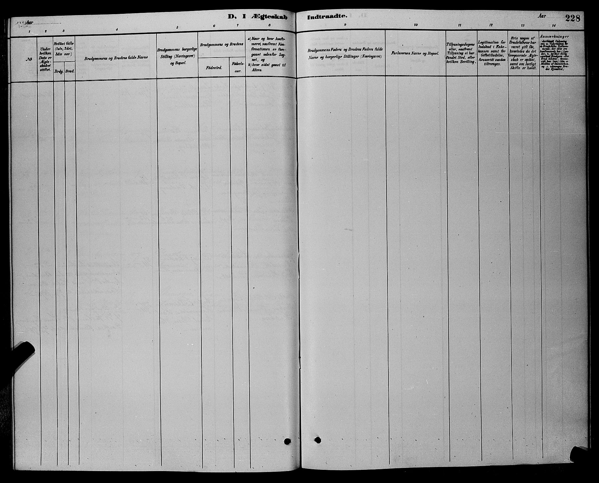 Øyestad sokneprestkontor, SAK/1111-0049/F/Fb/L0009: Klokkerbok nr. B 9, 1886-1896, s. 228
