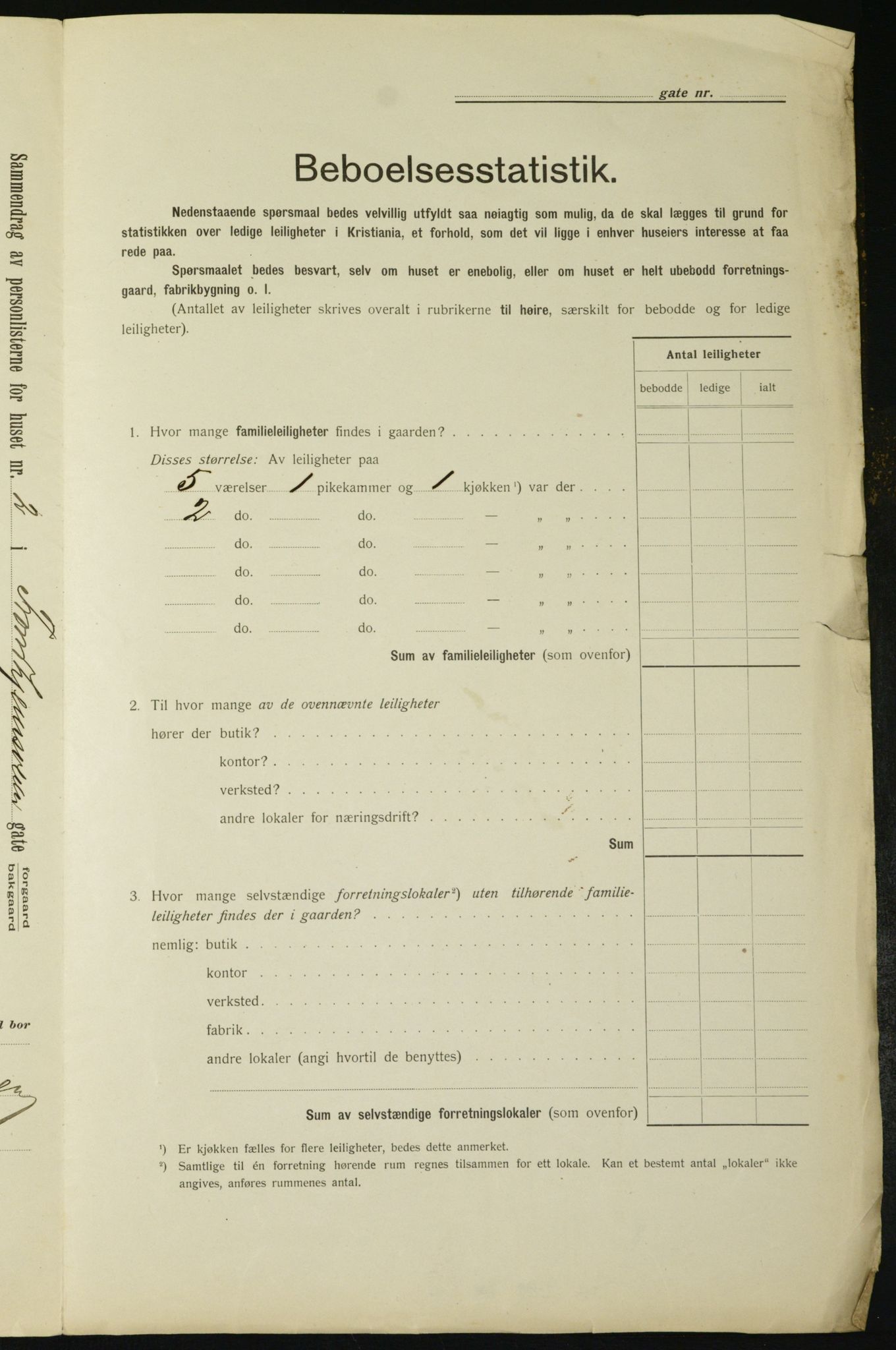 OBA, Kommunal folketelling 1.2.1912 for Kristiania, 1912, s. 116010