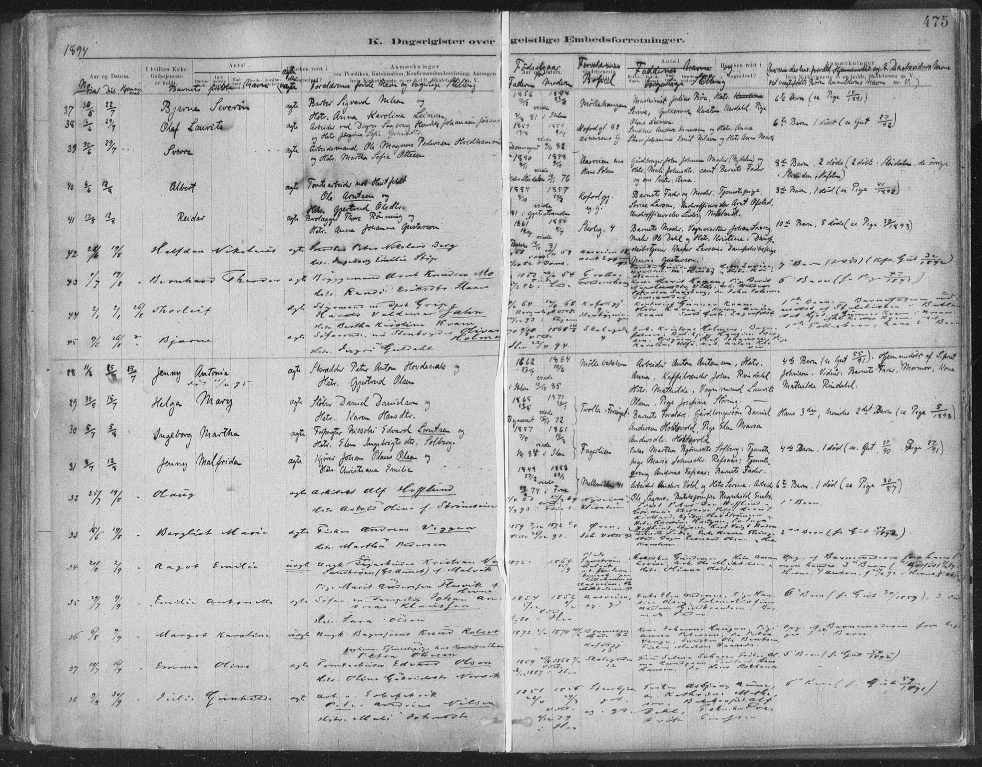 Ministerialprotokoller, klokkerbøker og fødselsregistre - Sør-Trøndelag, SAT/A-1456/603/L0163: Ministerialbok nr. 603A02, 1879-1895, s. 475