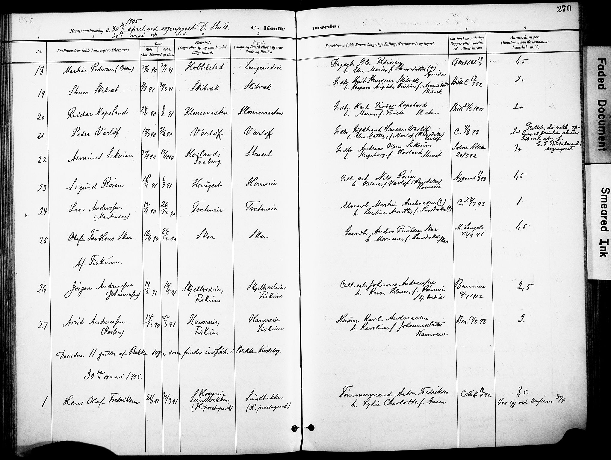 Eiker kirkebøker, AV/SAKO-A-4/F/Fb/L0003: Ministerialbok nr. II 3, 1896-1942, s. 270