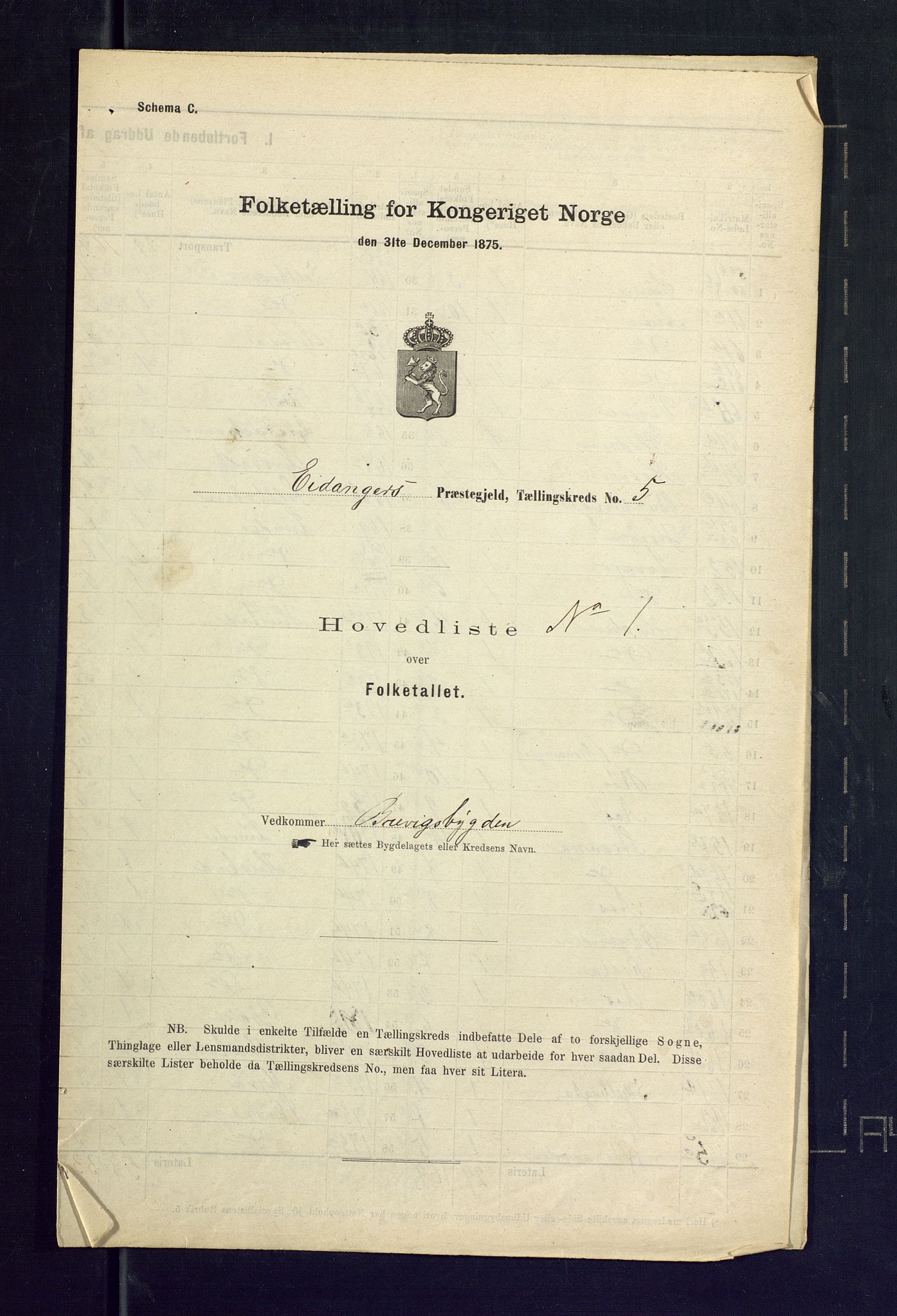 SAKO, Folketelling 1875 for 0813P Eidanger prestegjeld, 1875, s. 32