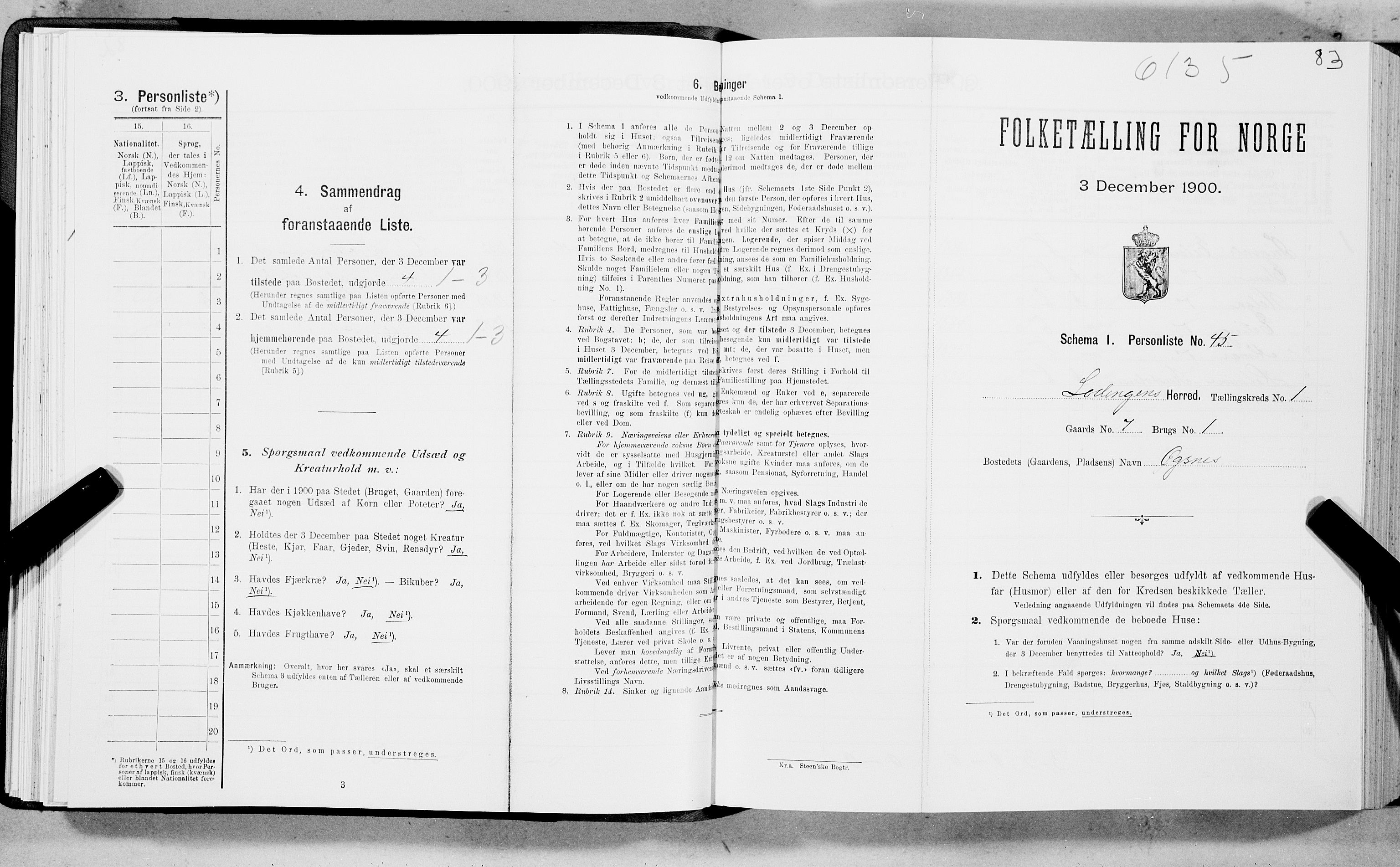 SAT, Folketelling 1900 for 1851 Lødingen herred, 1900, s. 83