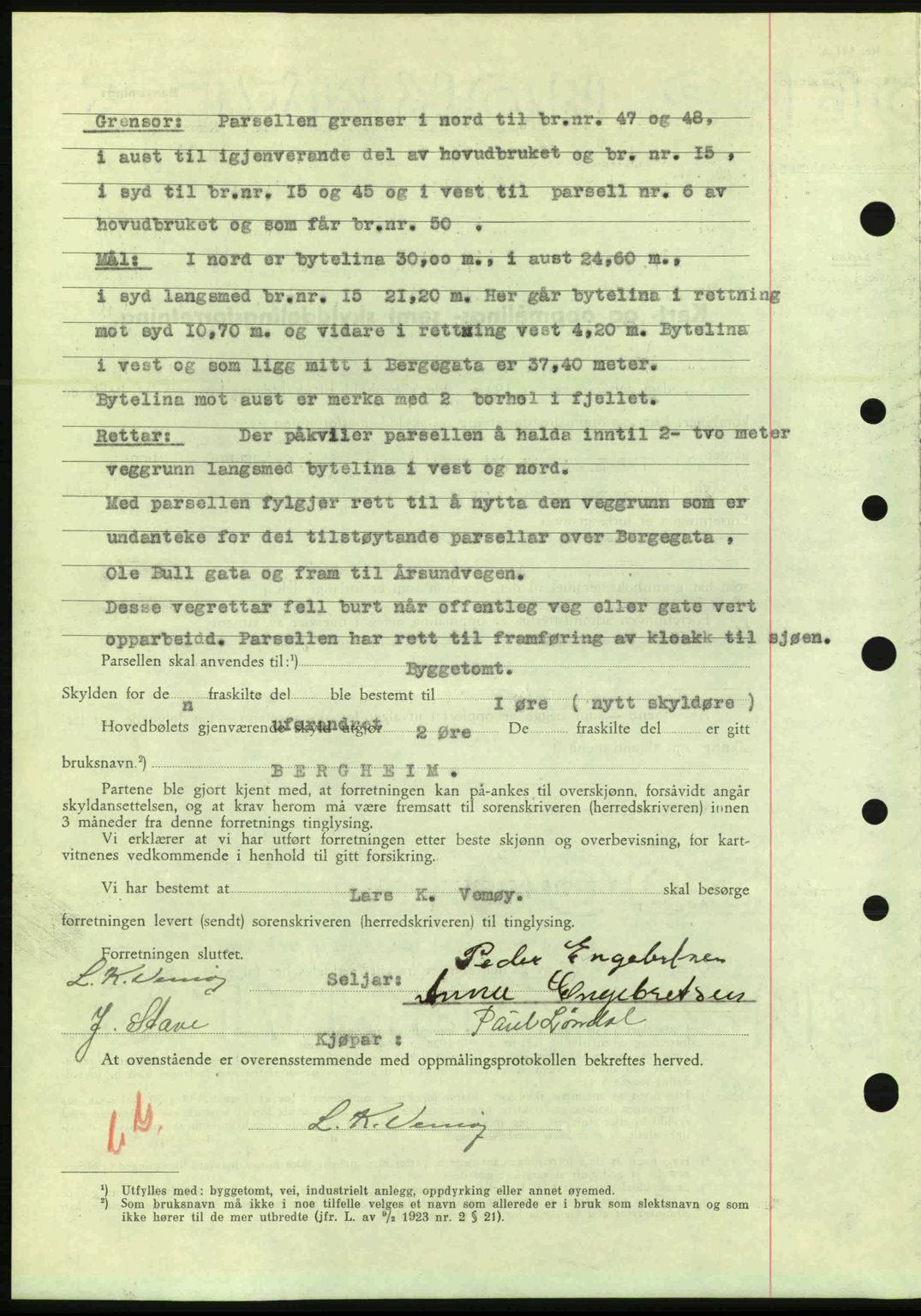 Nordre Sunnmøre sorenskriveri, AV/SAT-A-0006/1/2/2C/2Ca: Pantebok nr. A20a, 1945-1945, Dagboknr: 778/1945