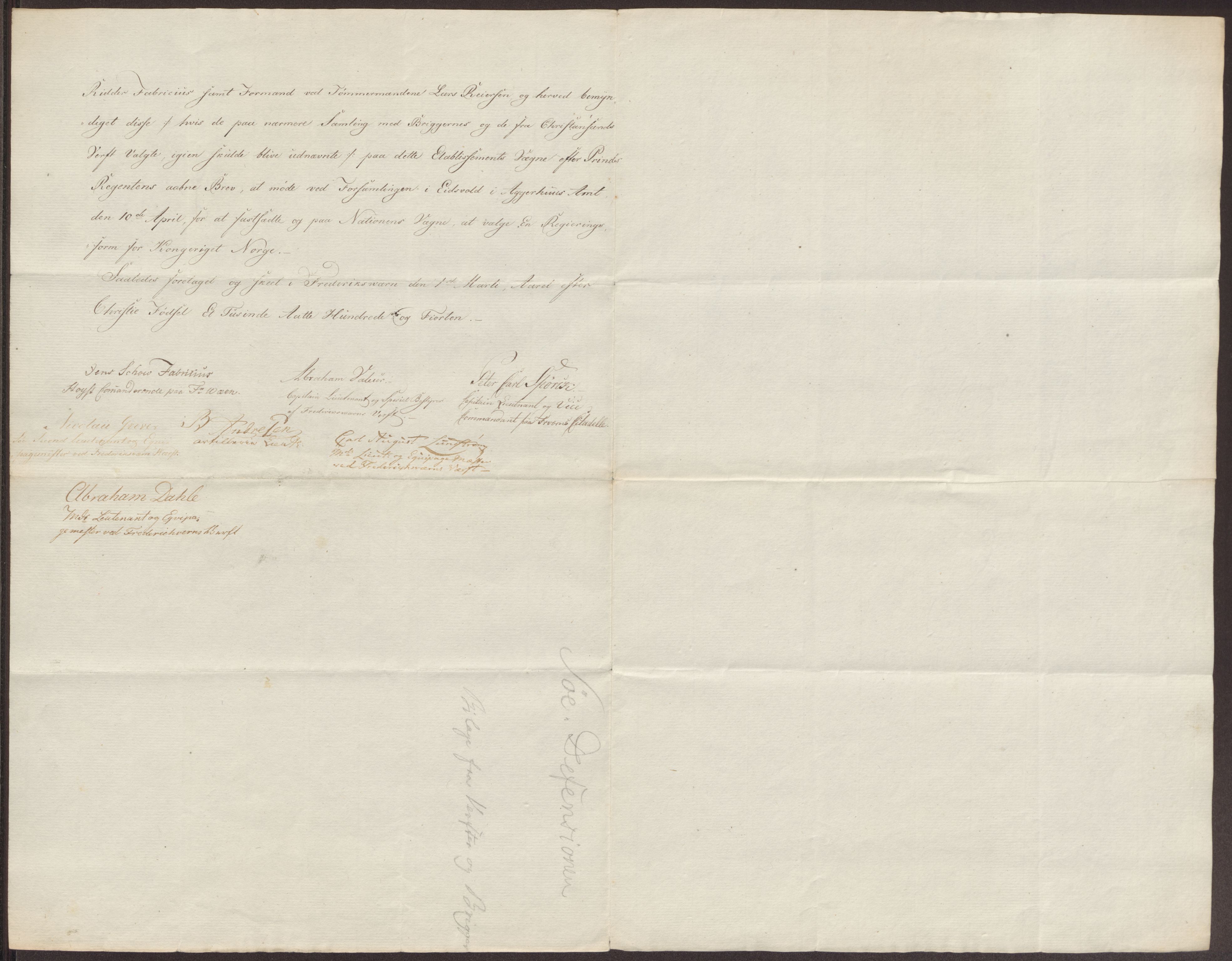 Statsrådssekretariatet, RA/S-1001/D/Db/L0007: Fullmakter for Eidsvollsrepresentantene i 1814. , 1814, s. 126