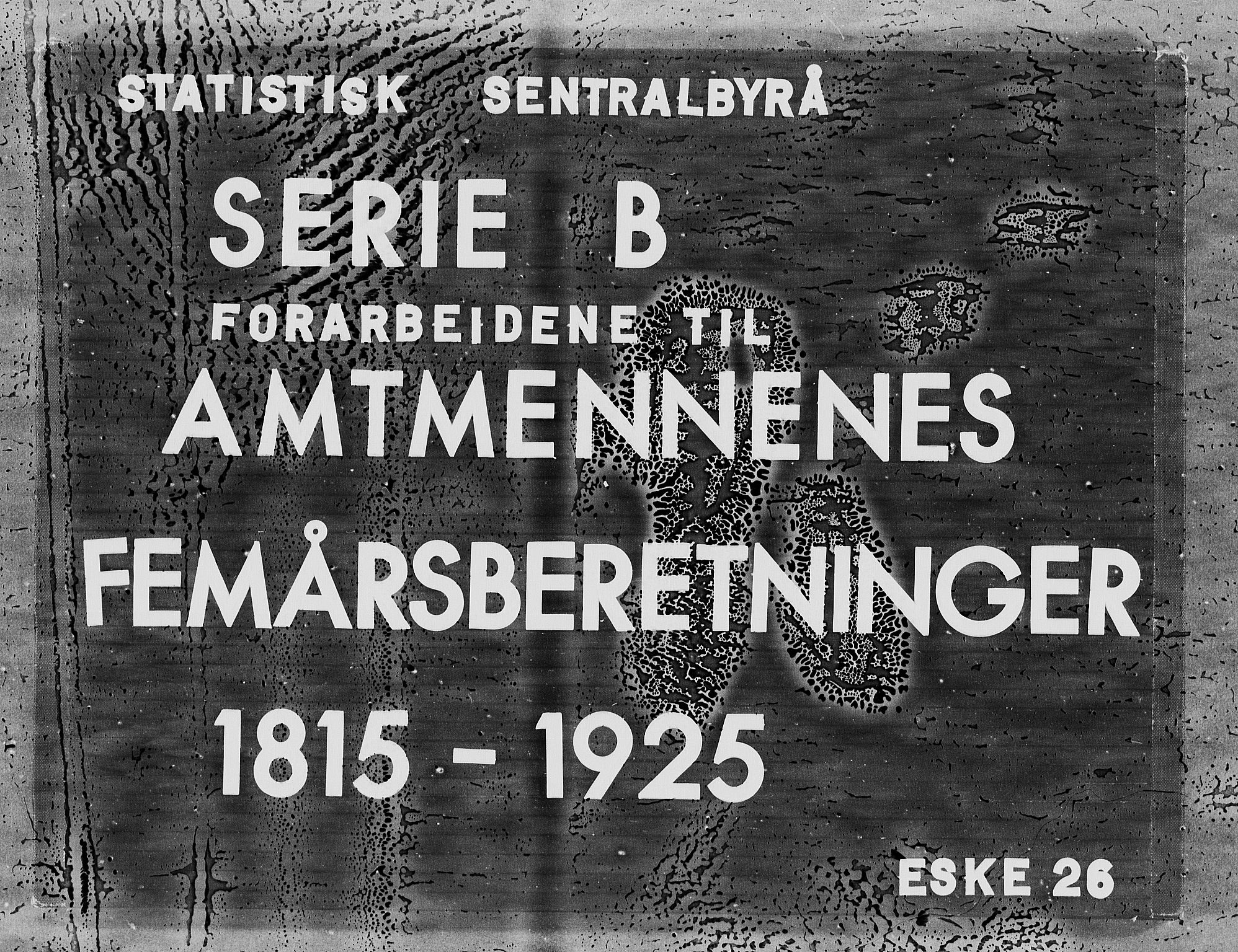Statistisk sentralbyrå, Næringsøkonomiske emner, Generelt - Amtmennenes femårsberetninger, RA/S-2233/F/Fa/L0026: --, 1866-1870, s. 1