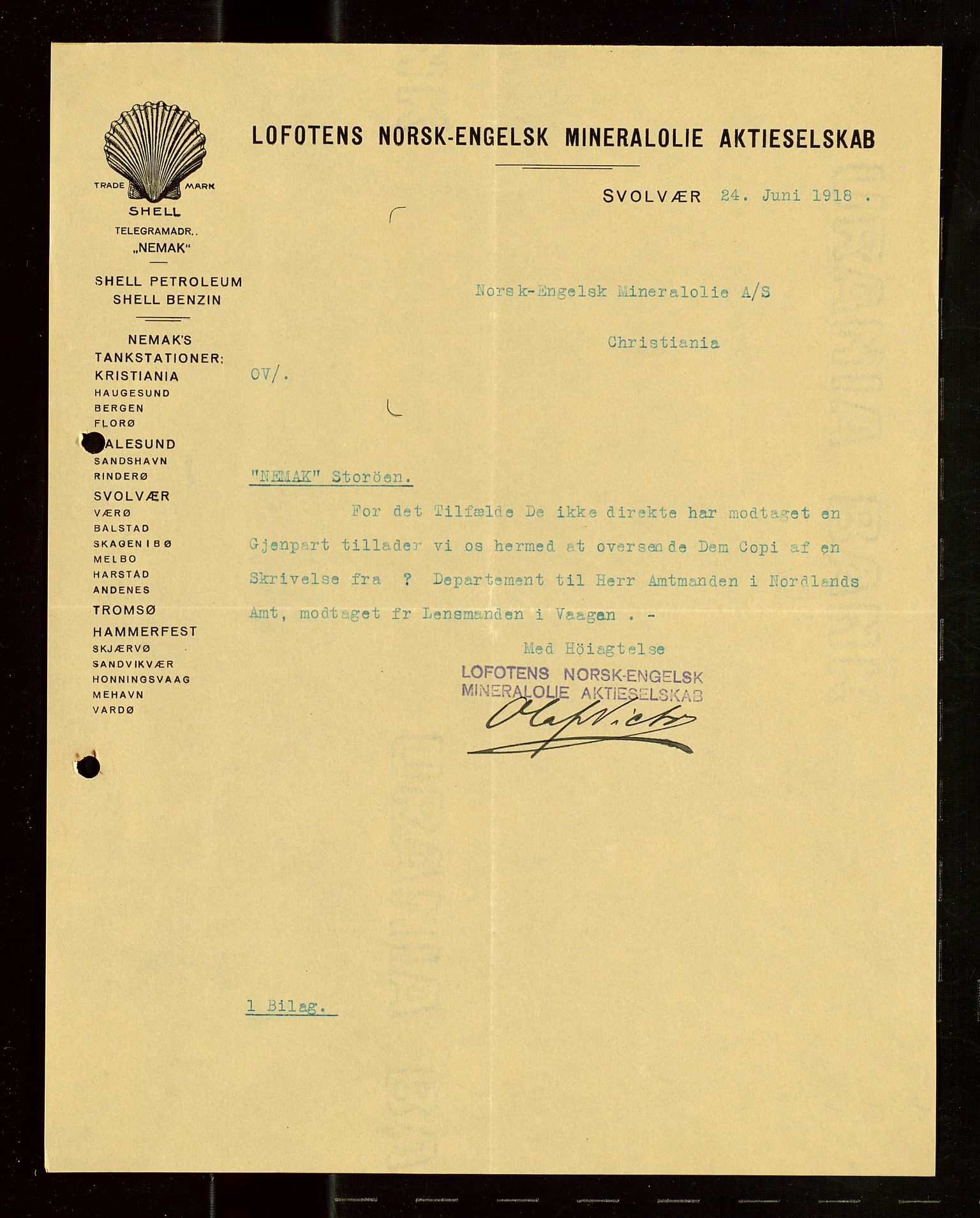 Pa 1521 - A/S Norske Shell, AV/SAST-A-101915/E/Ea/Eaa/L0022: Sjefskorrespondanse, 1918, s. 4