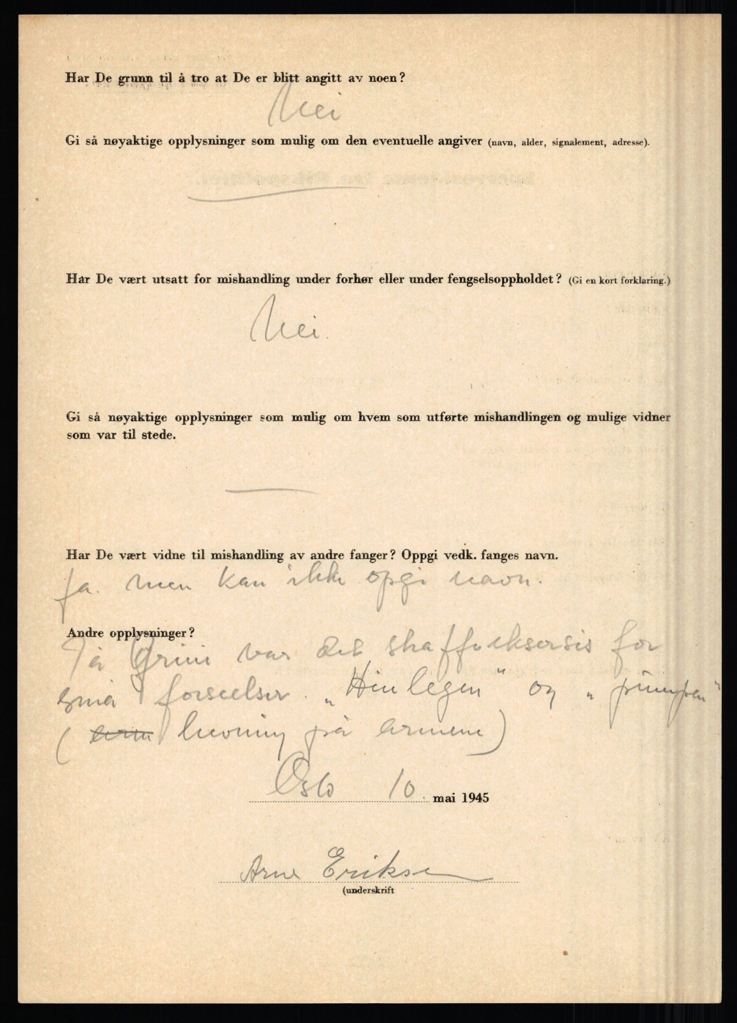 Rikspolitisjefen, AV/RA-S-1560/L/L0004: Eriksen, Alf - Geving, Øivind, 1940-1945, s. 8