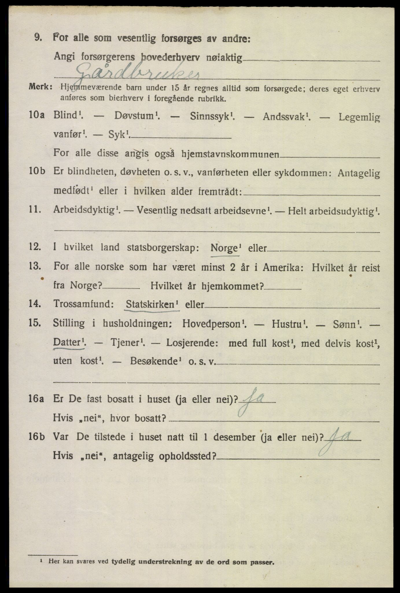 SAK, Folketelling 1920 for 1030 Spangereid herred, 1920, s. 1692