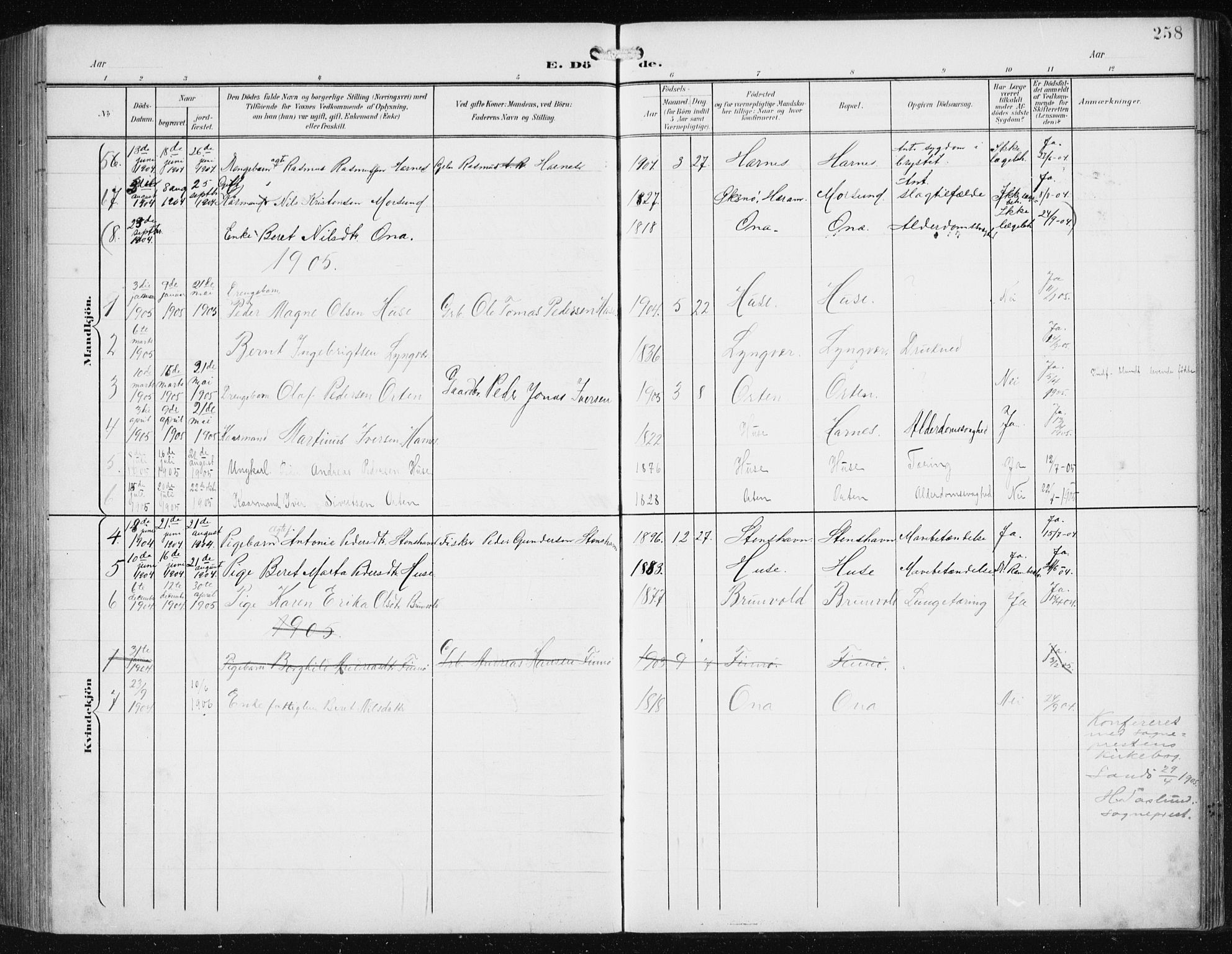 Ministerialprotokoller, klokkerbøker og fødselsregistre - Møre og Romsdal, AV/SAT-A-1454/561/L0733: Klokkerbok nr. 561C03, 1900-1940, s. 258