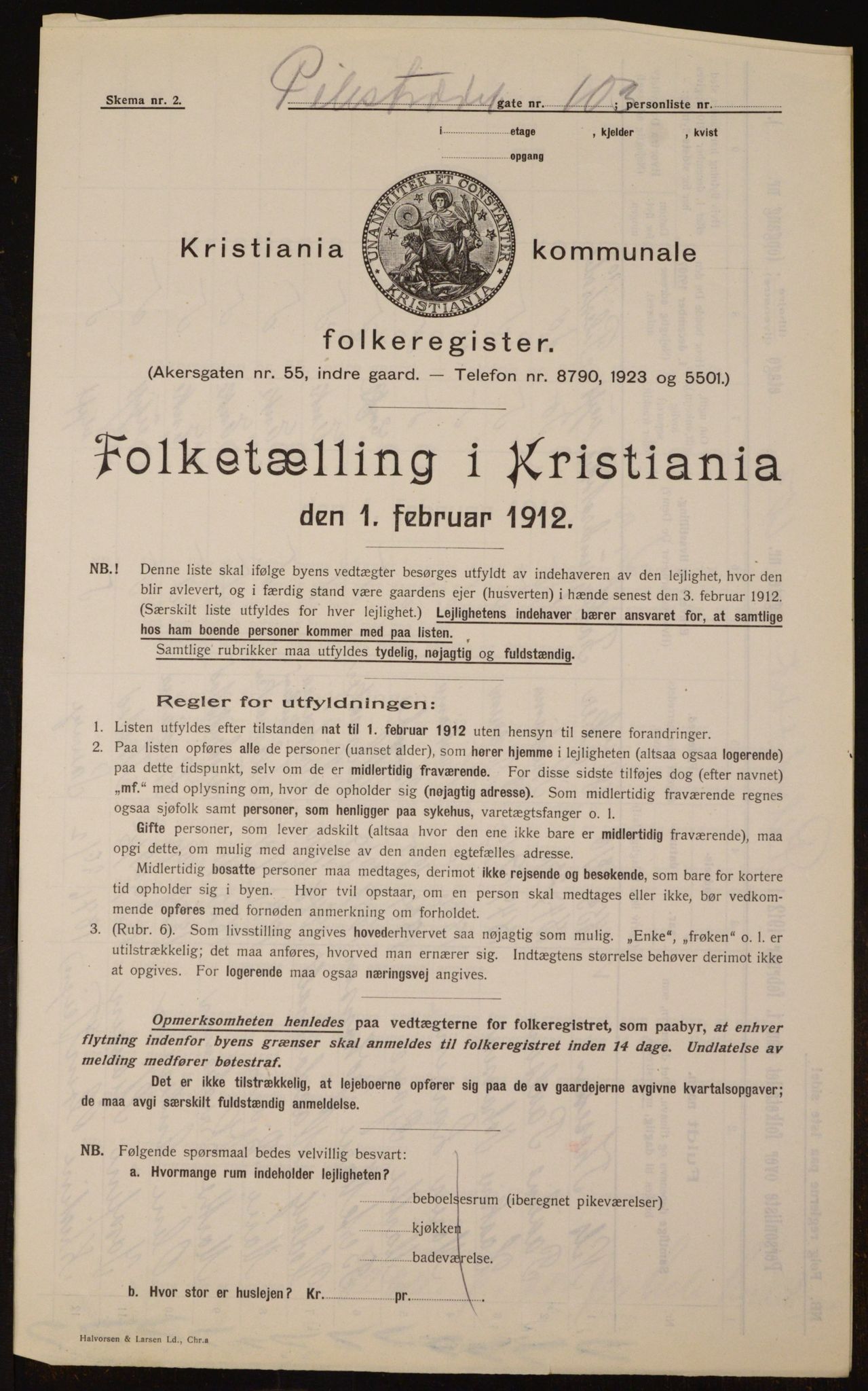 OBA, Kommunal folketelling 1.2.1912 for Kristiania, 1912, s. 80725