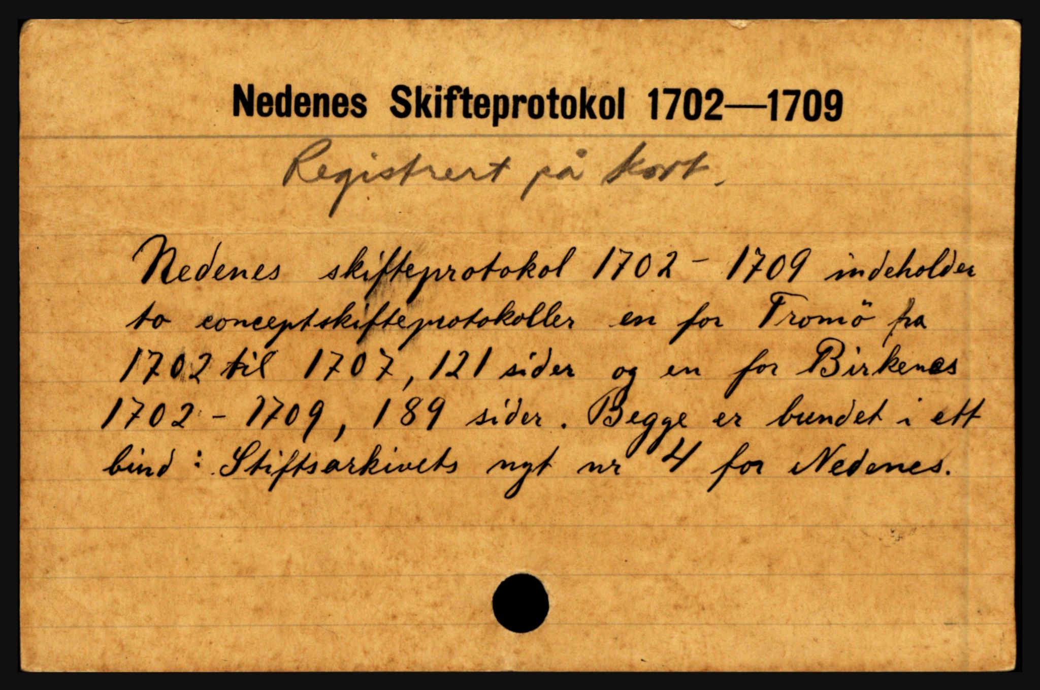 Nedenes sorenskriveri før 1824, SAK/1221-0007/H, s. 3