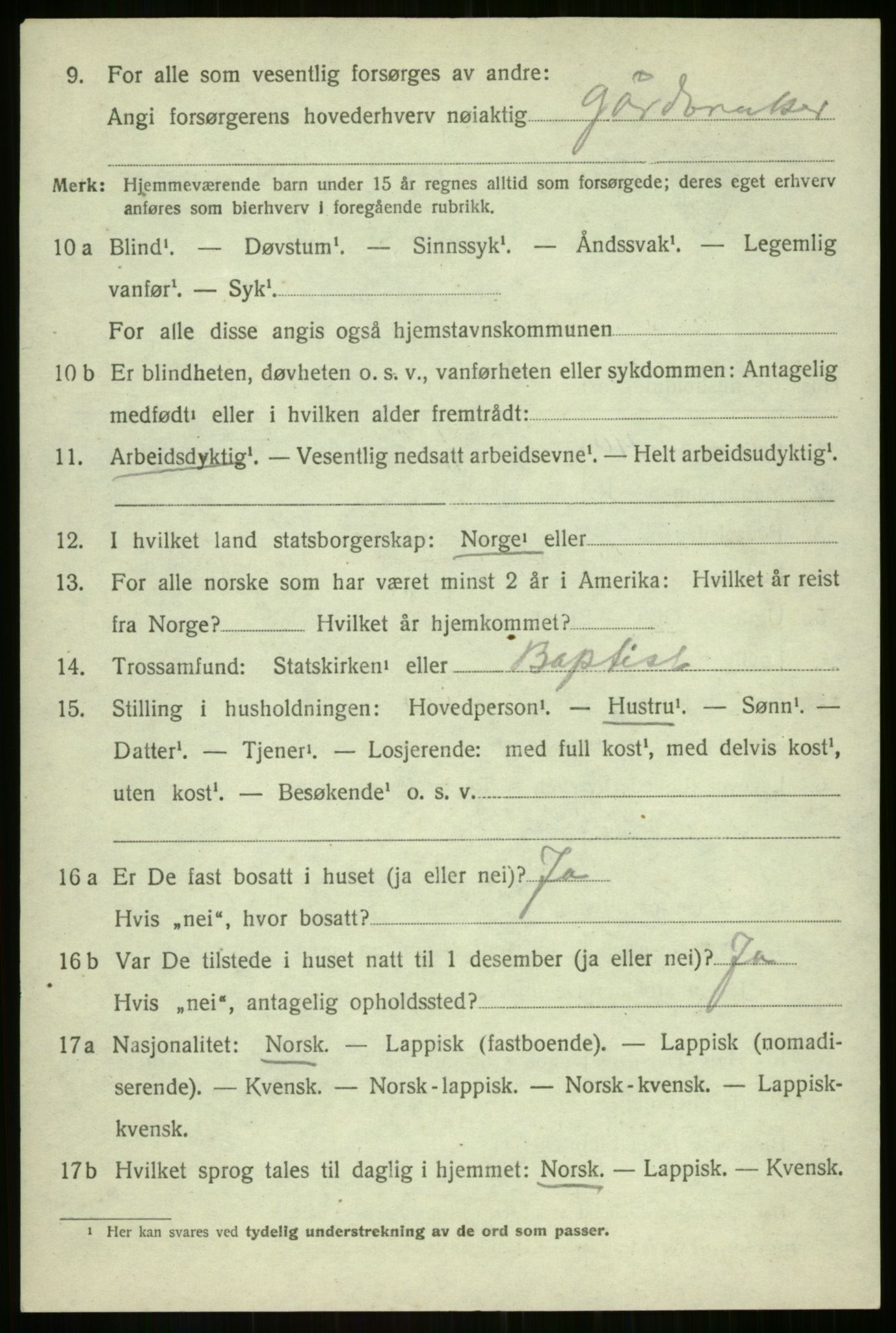 SATØ, Folketelling 1920 for 1933 Balsfjord herred, 1920, s. 3313