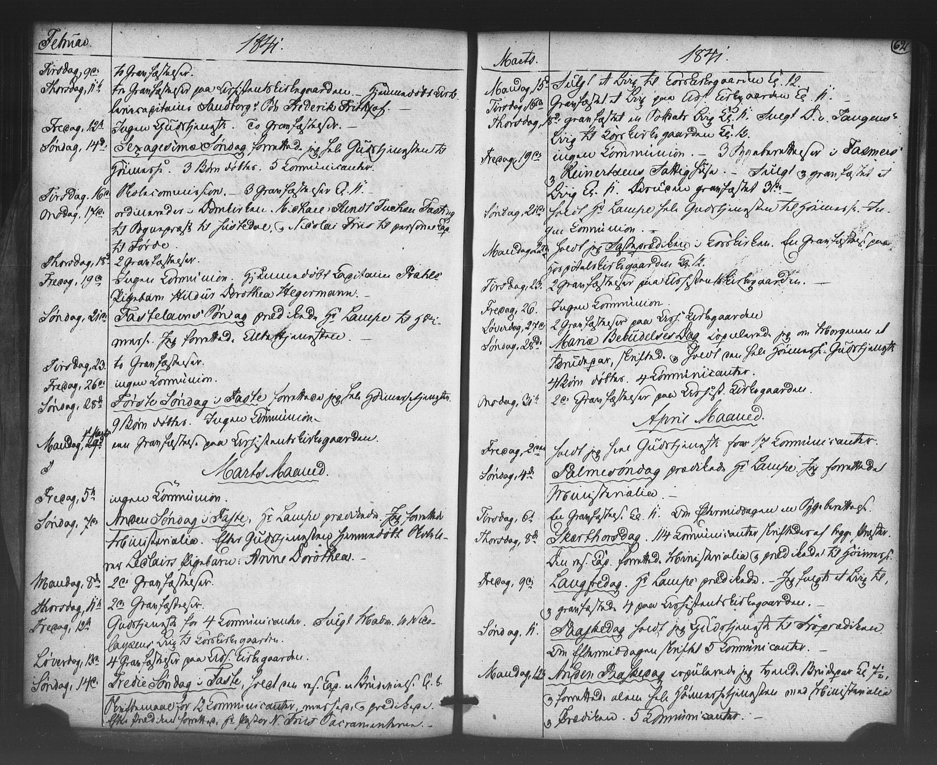 Korskirken sokneprestembete, AV/SAB-A-76101/H/Haa/L0066: Residerende kapellans bok nr. A 1, 1826-1843, s. 62