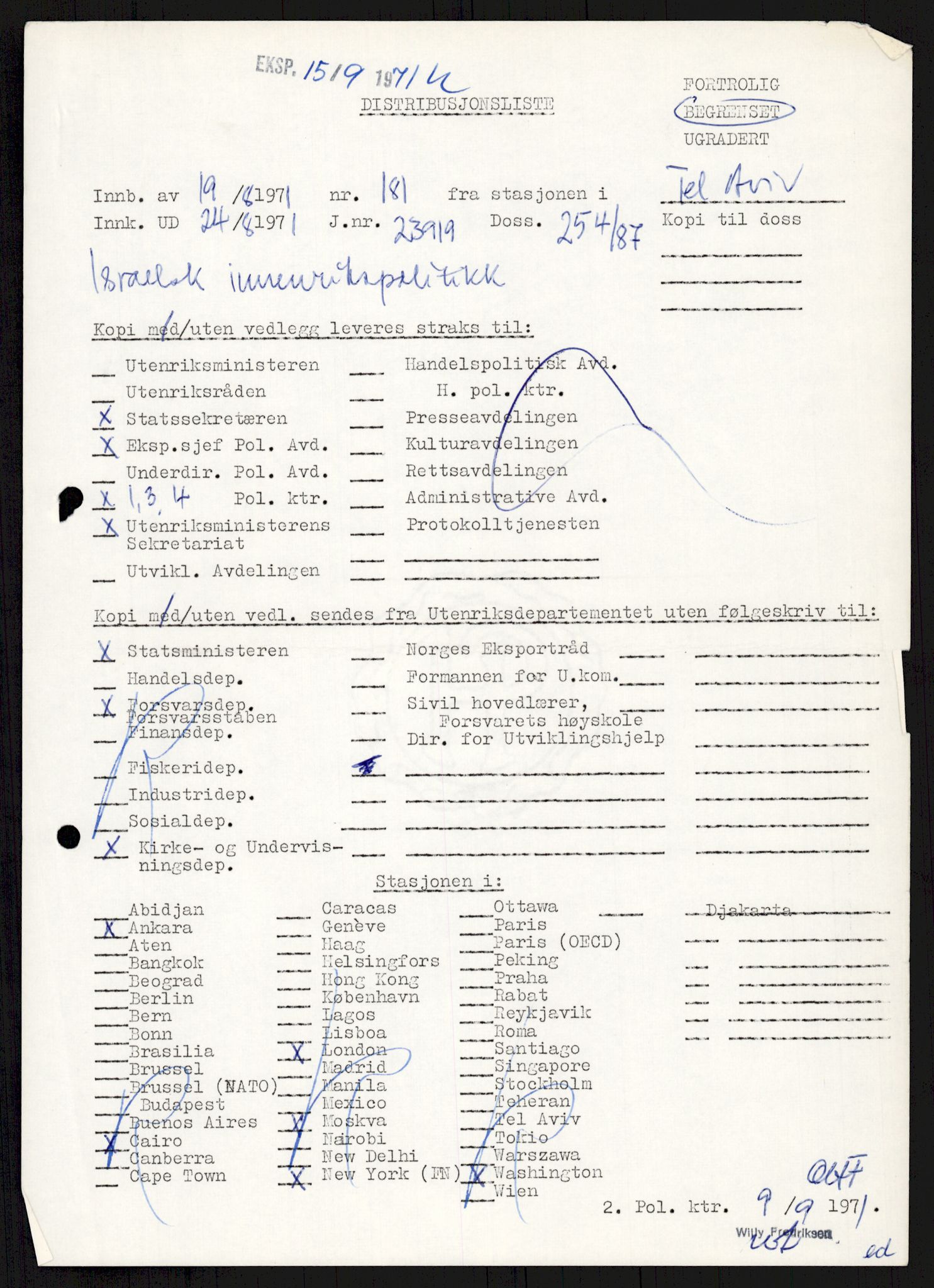 Utenriksdepartementet, hovedarkiv, AV/RA-S-6794/D/Db/Dba/L0776/0003: Verdenspolitikk. Fremmede staters politikk (G.L.) / Israel: Politikk (2 mapper), 1970-1972, s. 38
