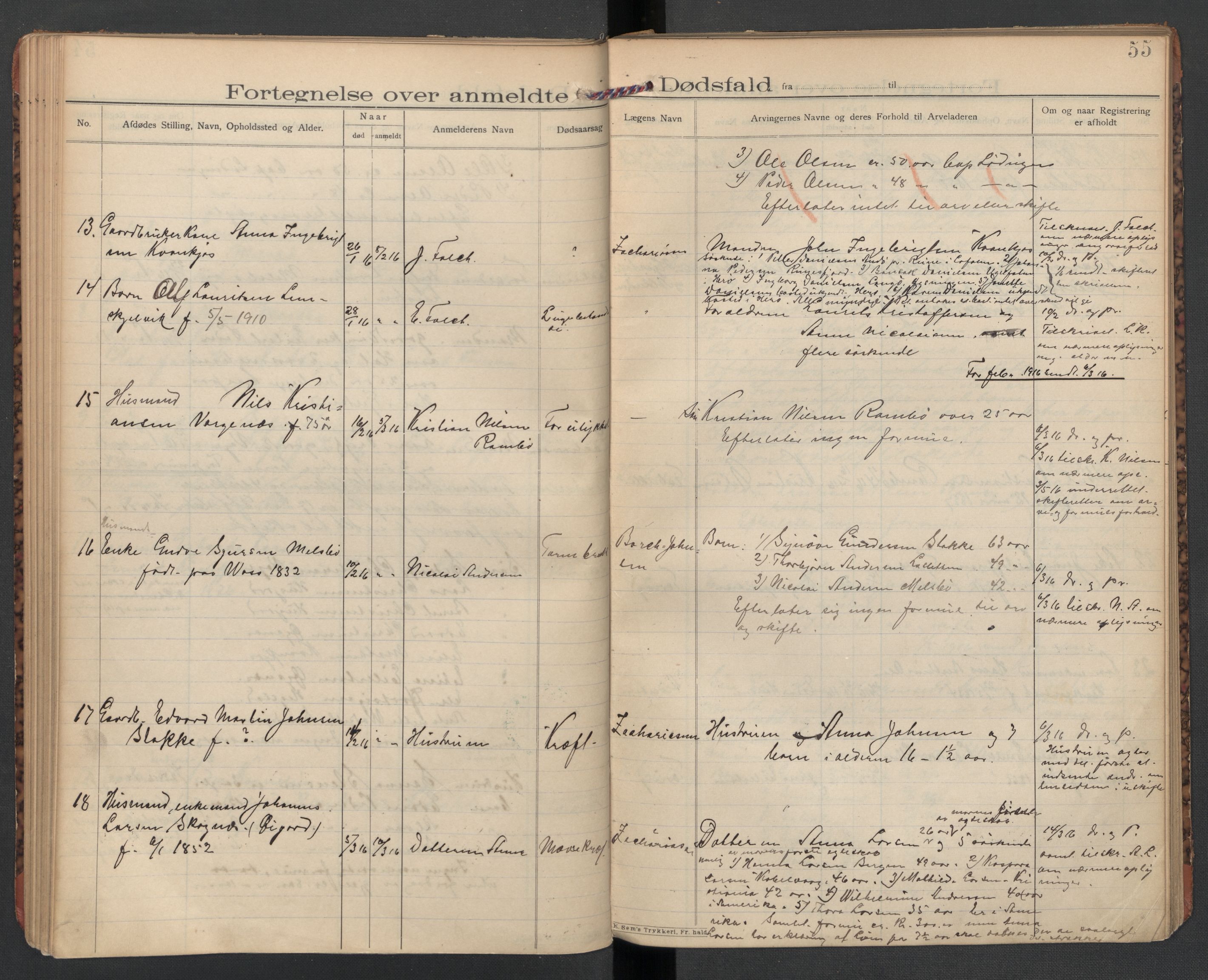 Lødingen og Tjeldsund lensmannskontor, AV/SAT-A-5698/1/02/L0002: 2.01.02 - Dødsfallsprotokoll, 1907-1921, s. 55