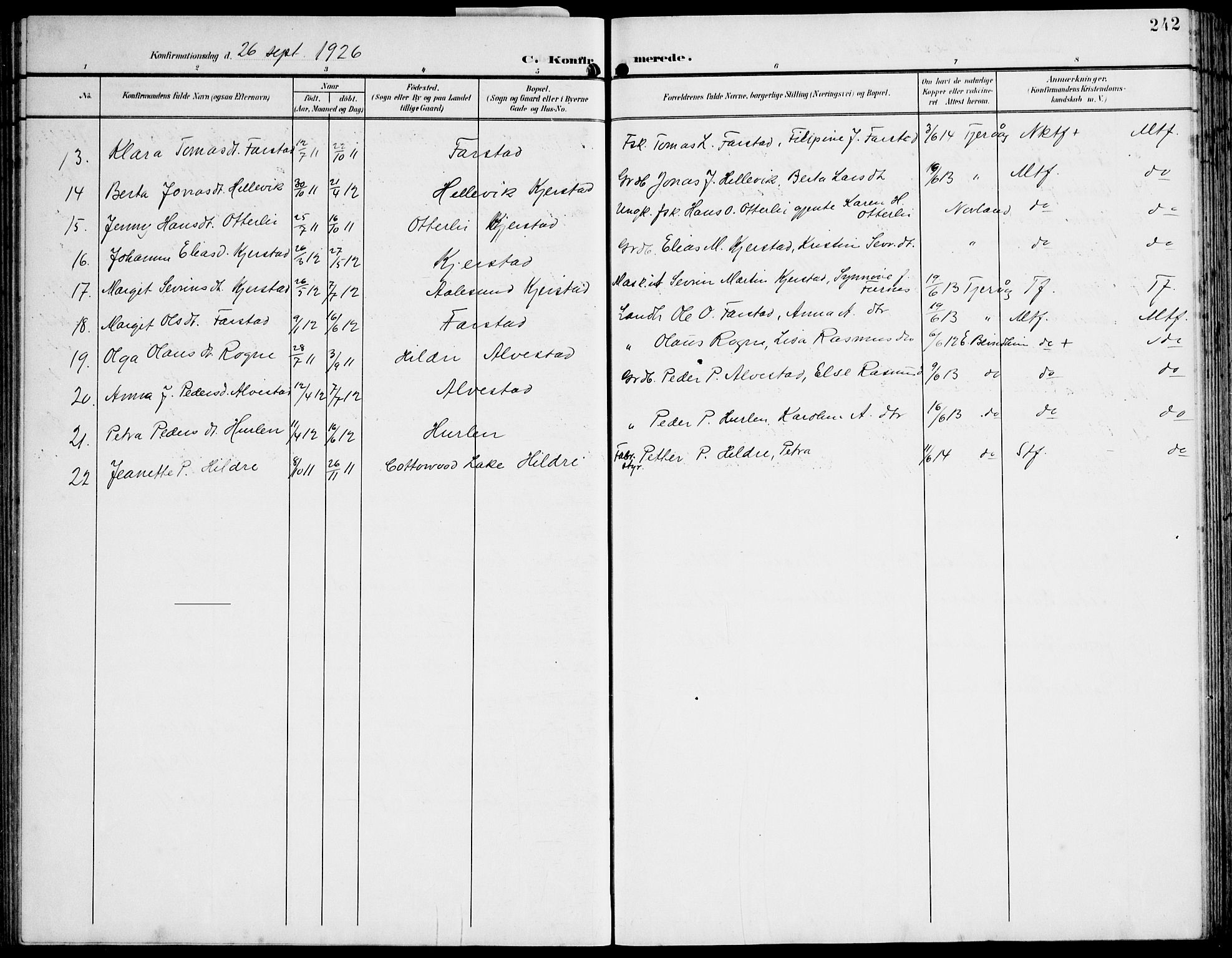 Ministerialprotokoller, klokkerbøker og fødselsregistre - Møre og Romsdal, AV/SAT-A-1454/536/L0511: Klokkerbok nr. 536C06, 1899-1944, s. 242