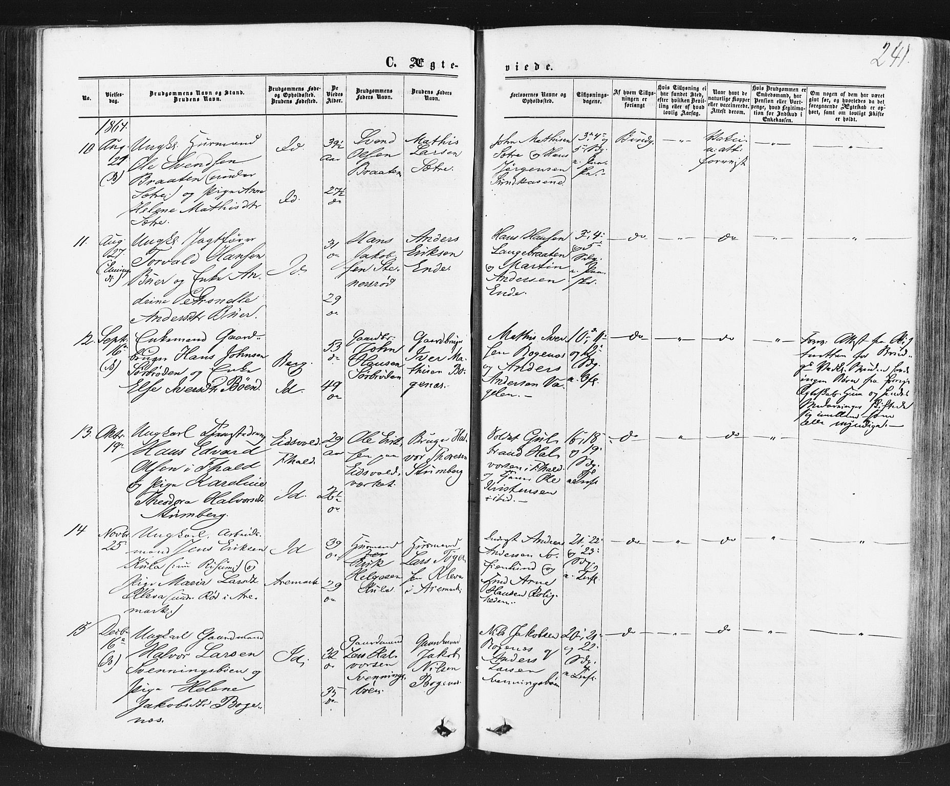 Idd prestekontor Kirkebøker, AV/SAO-A-10911/F/Fc/L0005: Ministerialbok nr. III 5, 1861-1877, s. 241