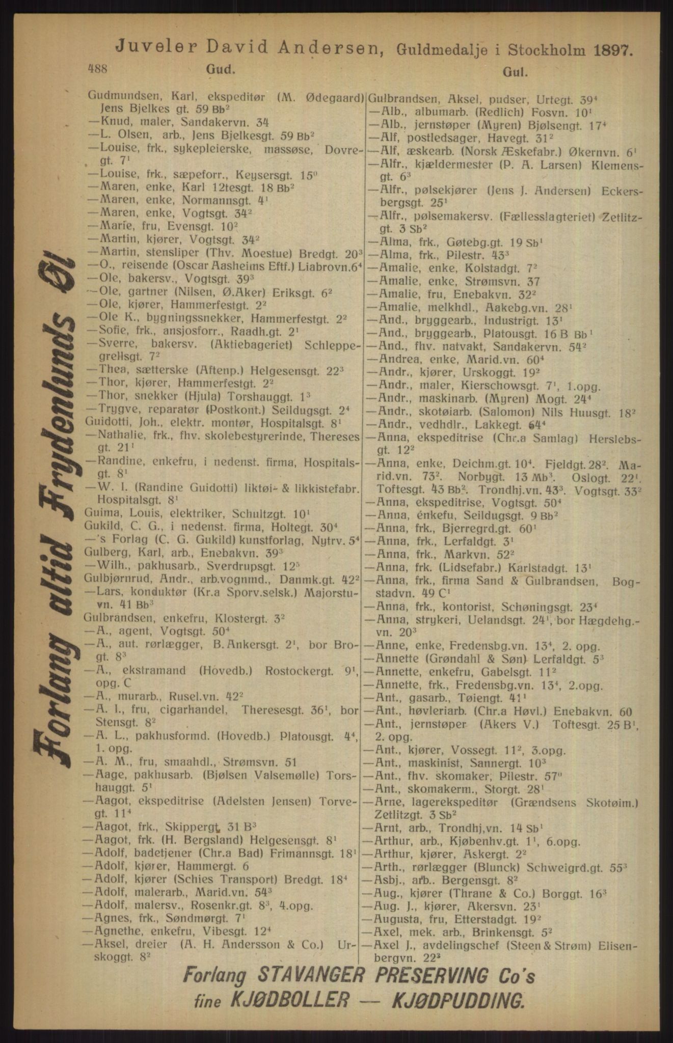 Kristiania/Oslo adressebok, PUBL/-, 1915, s. 488