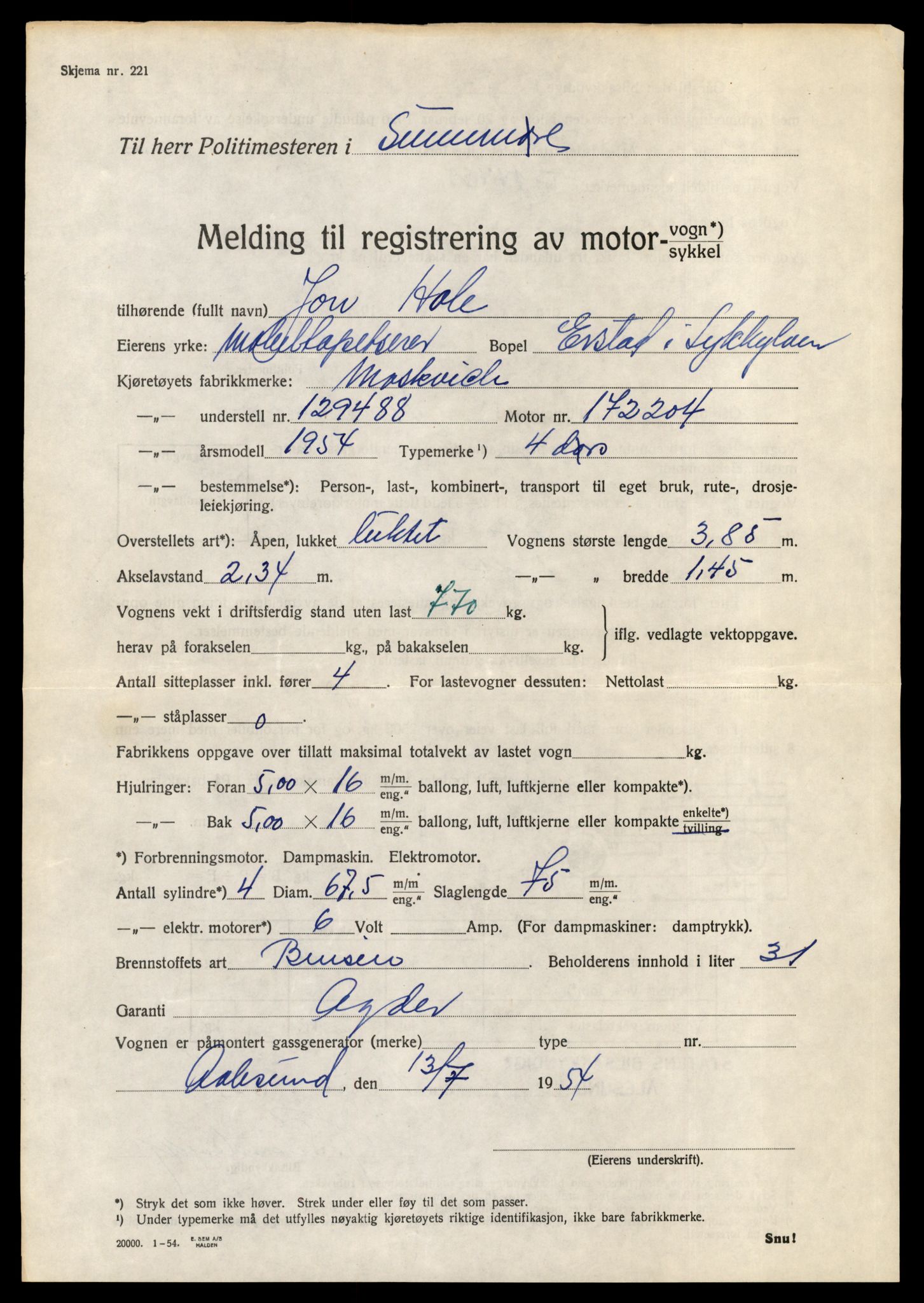 Møre og Romsdal vegkontor - Ålesund trafikkstasjon, AV/SAT-A-4099/F/Fe/L0046: Registreringskort for kjøretøy T 14445 - T 14579, 1927-1998