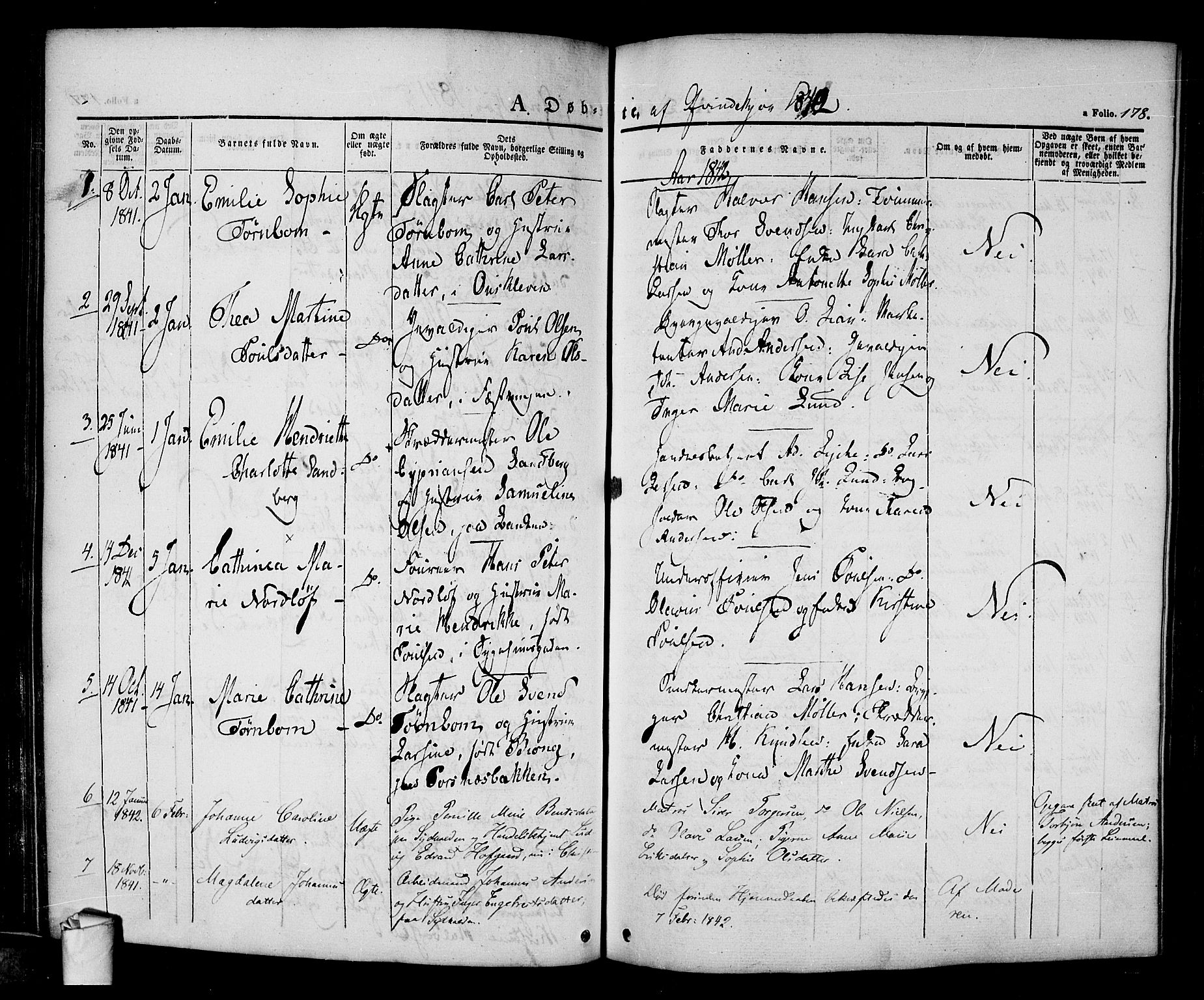 Halden prestekontor Kirkebøker, AV/SAO-A-10909/F/Fa/L0005: Ministerialbok nr. I 5, 1834-1845, s. 178