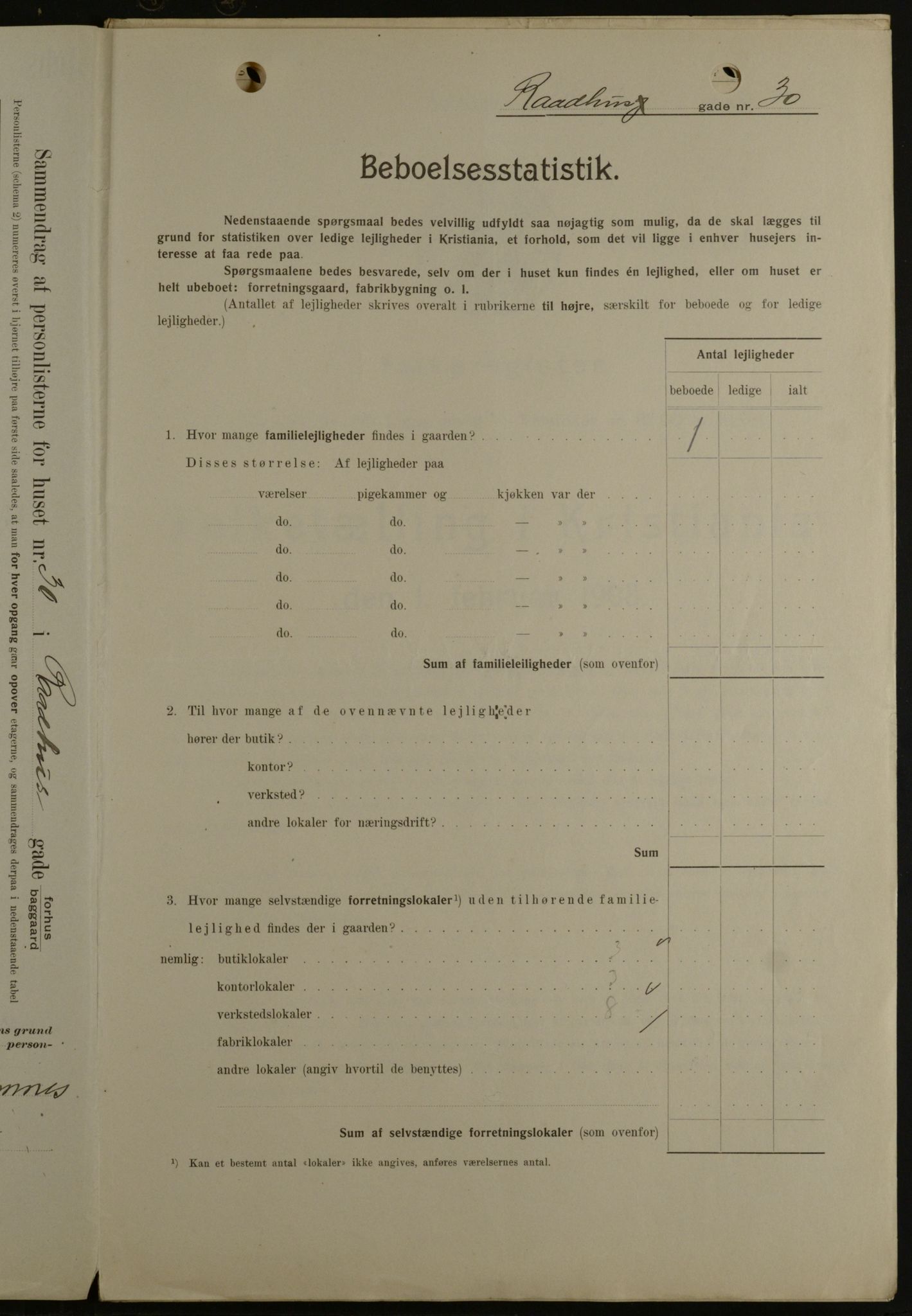 OBA, Kommunal folketelling 1.2.1908 for Kristiania kjøpstad, 1908, s. 77864