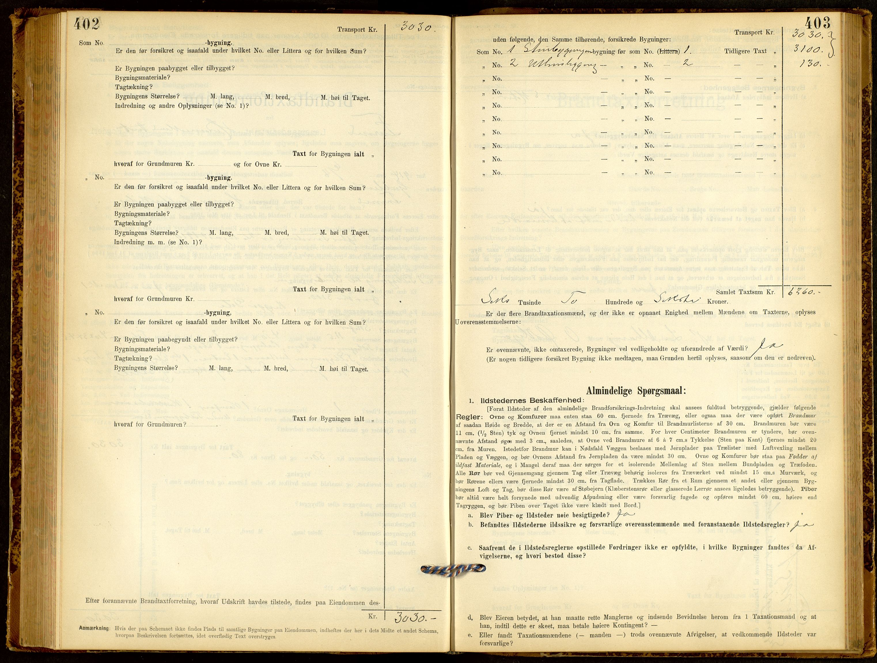 Norges Brannkasse, Furnes, AV/SAH-NBRANF-004/F/L0006: Branntakstprotokoll, 1908-1954, s. 402-403