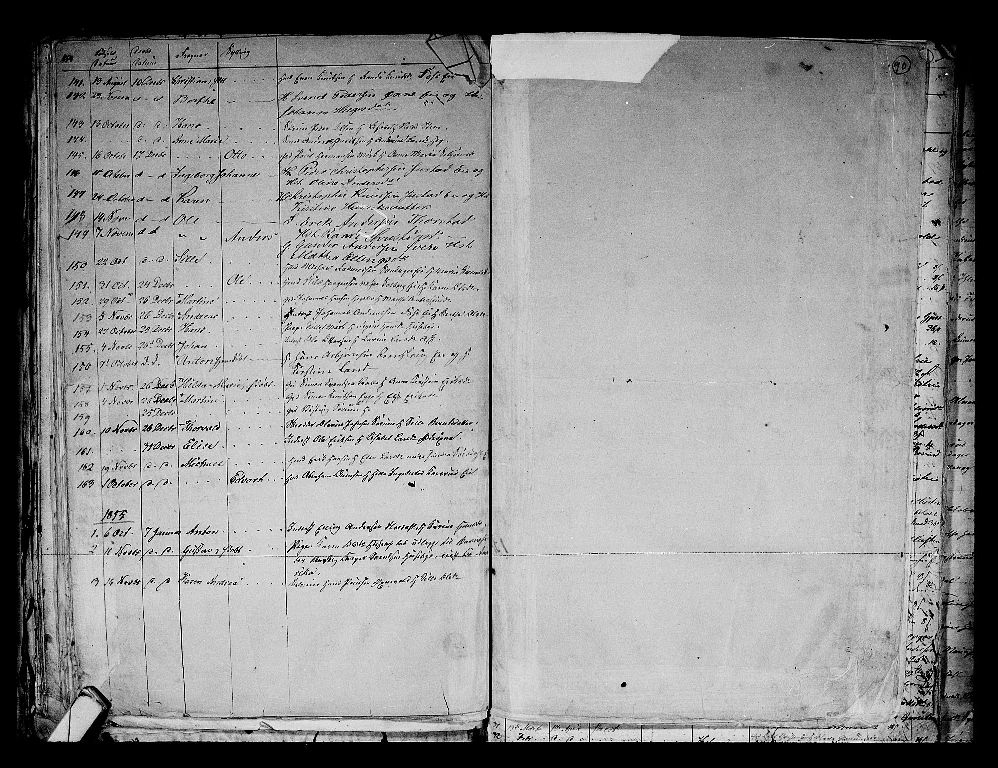 Lier kirkebøker, AV/SAKO-A-230/G/Ga/L0002: Klokkerbok nr. I 2, 1841-1862, s. 90