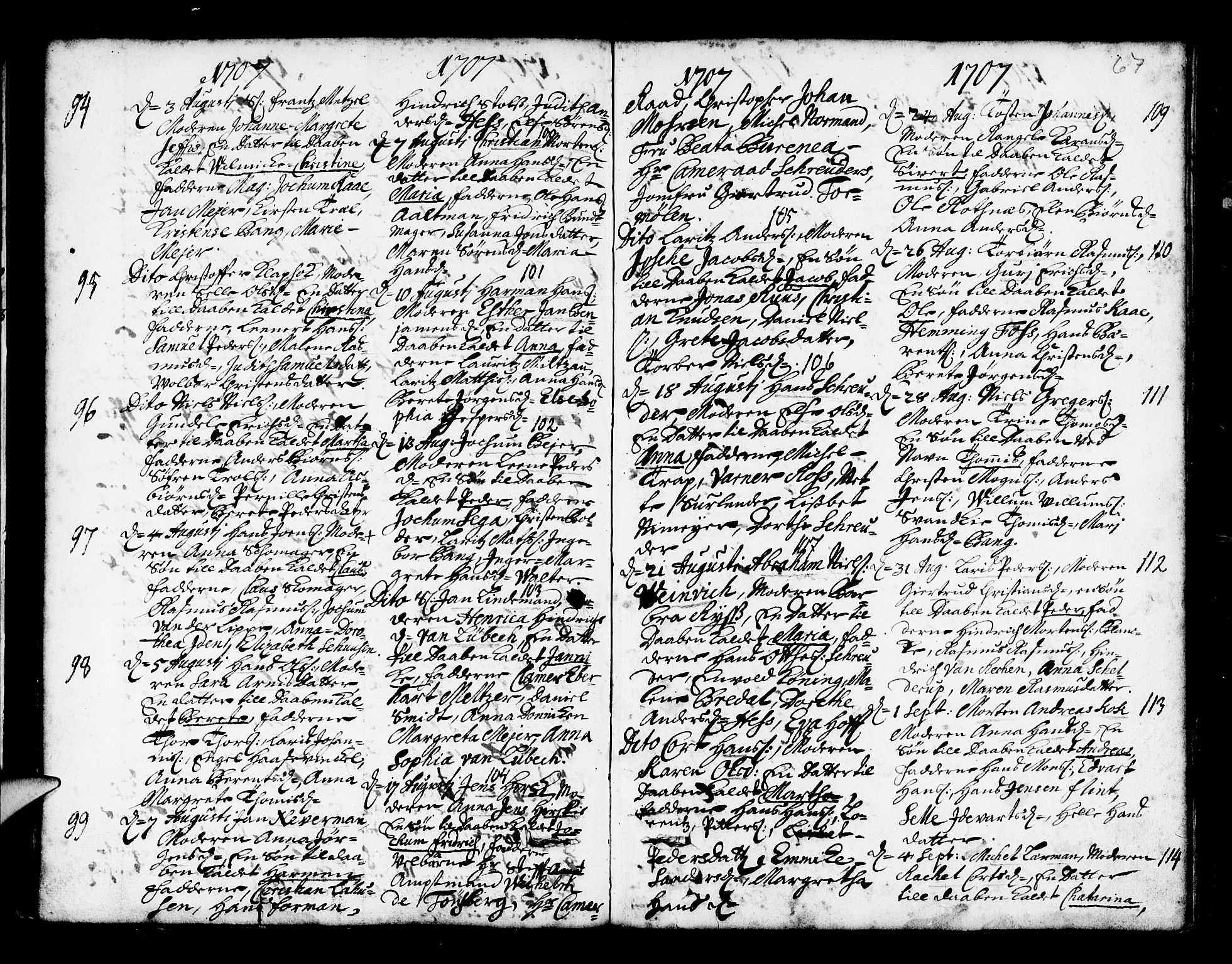 Nykirken Sokneprestembete, AV/SAB-A-77101/H/Haa/L0002: Ministerialbok nr. A 2, 1700-1723, s. 67